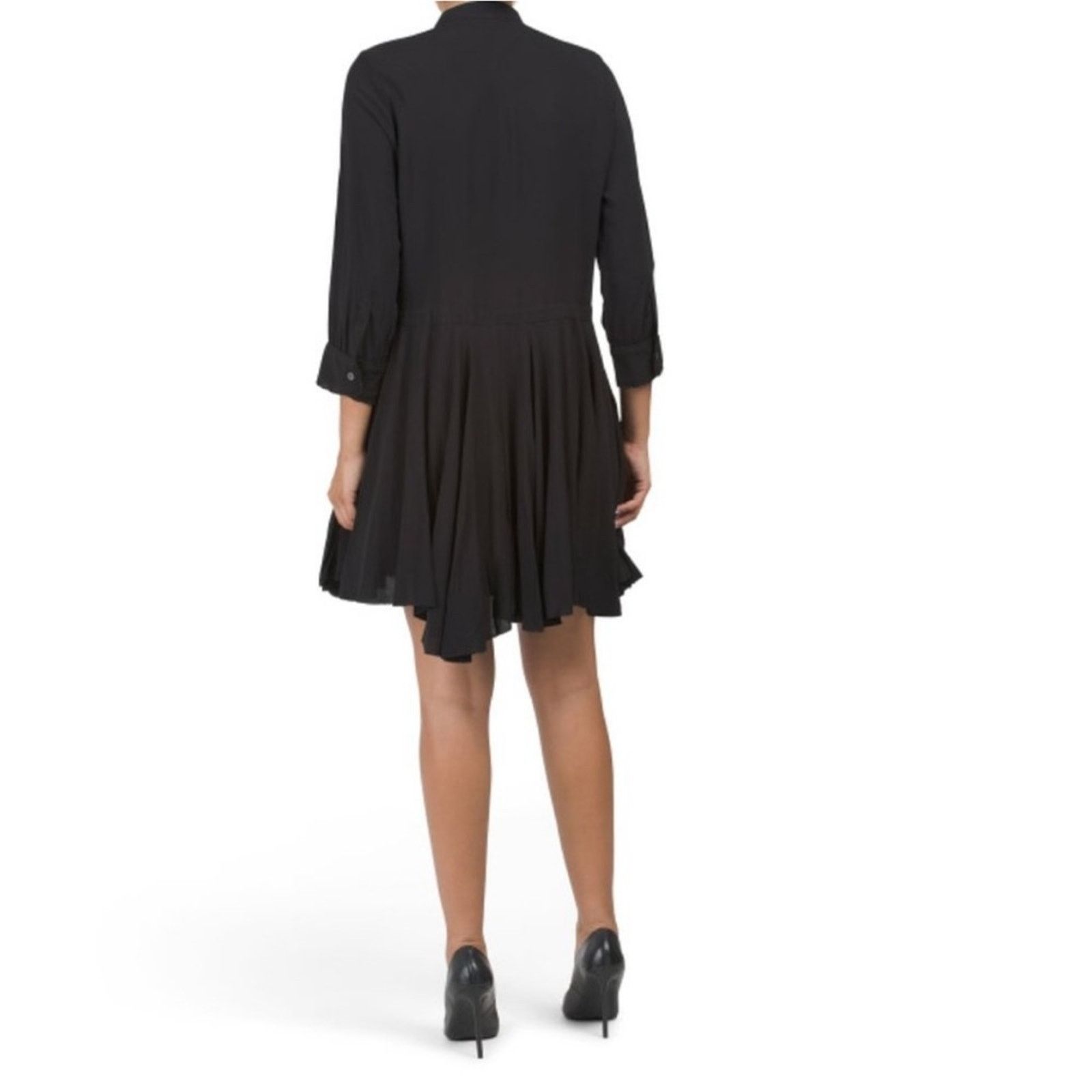 Zadig & Voltaire Zadig and Voltaire Ranil Black Handkerchief Button Dress Size L / US 10 / IT 46 - 2 Thumbnail