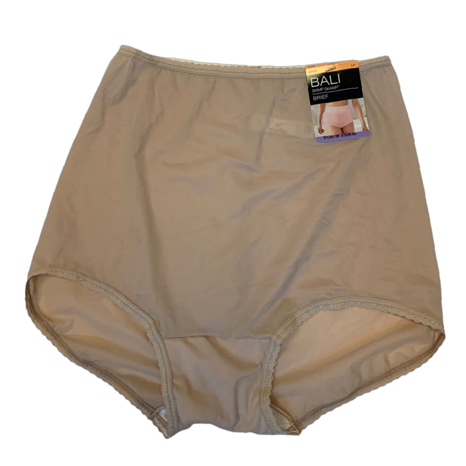 Vintage VINTAGE Bali Panties Full Seat High Waist Nylon Silky Size L NEW Beige Womens Size 36" / US 14 / IT 50 - 1 Thumbnail