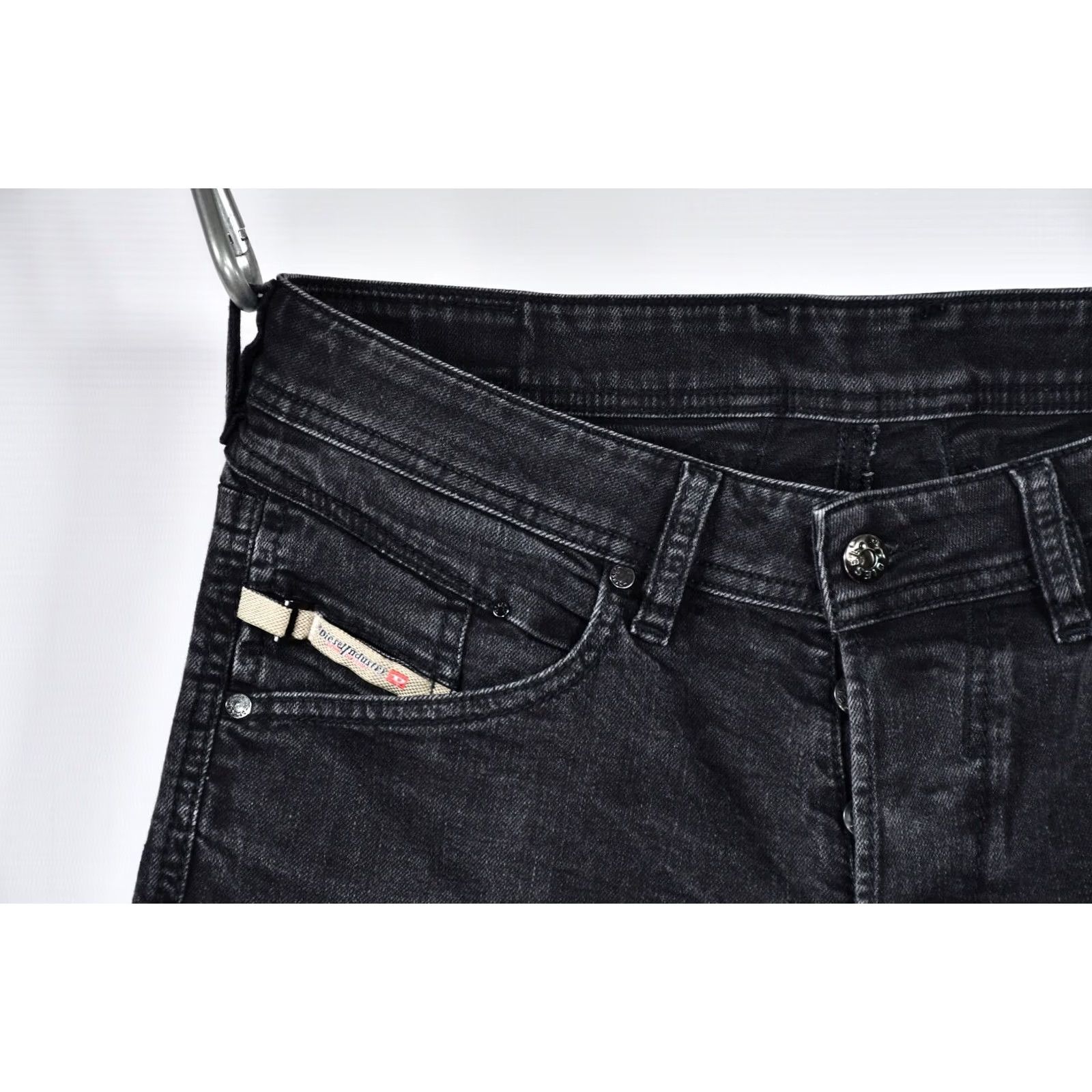 Diesel Diesel Belther 0886Z_Stretch Regular Slim-Tapered Jeans W30/L32 Men Denim Black 98% Cotton 2% Elastane Tapered Slim-DENIM Jeans Mens Size US 30 / EU 46 - 3 Thumbnail