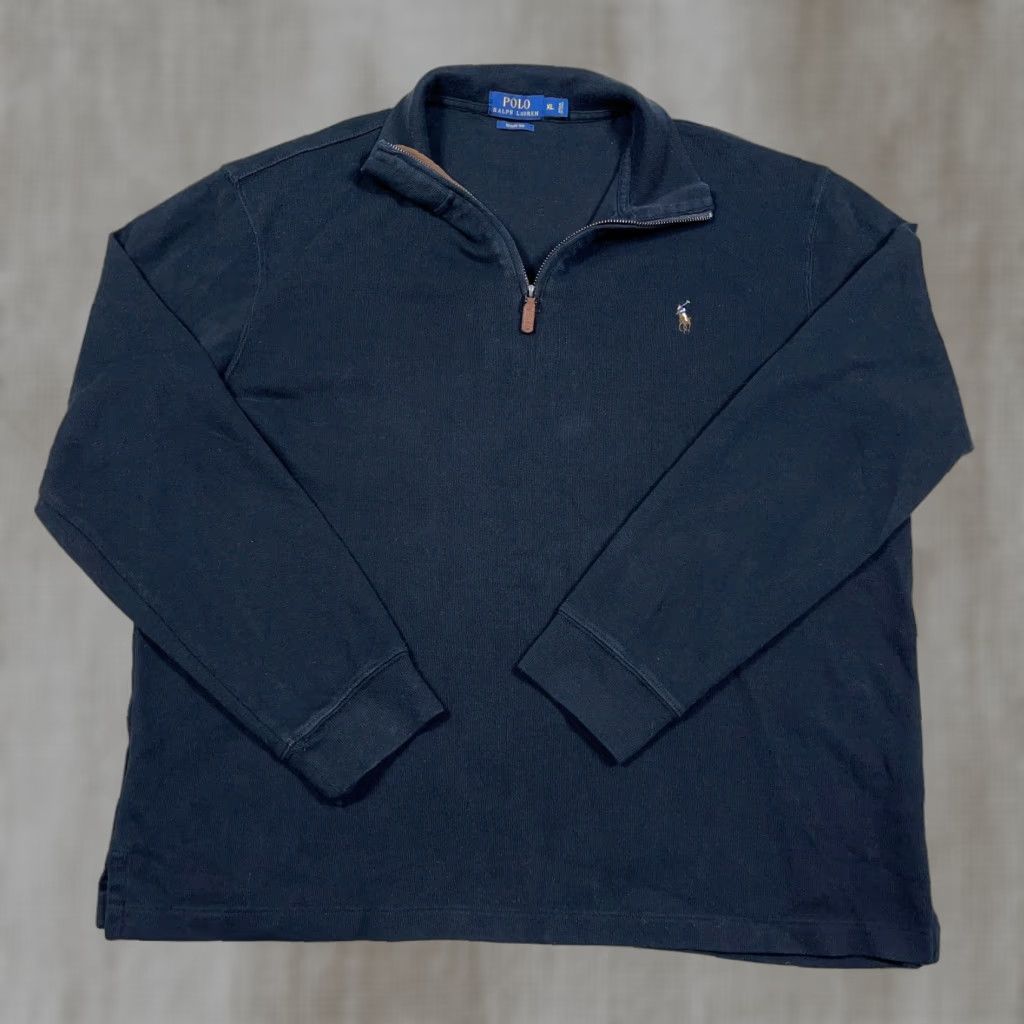 Polo Ralph Lauren Polo Ralph Lauren Sweater Men XL Black Pullover 1/4 Zip Mock Neck Logo Knit Classic Preppy Size US XL / EU 56 / 4 - 1 Thumbnail
