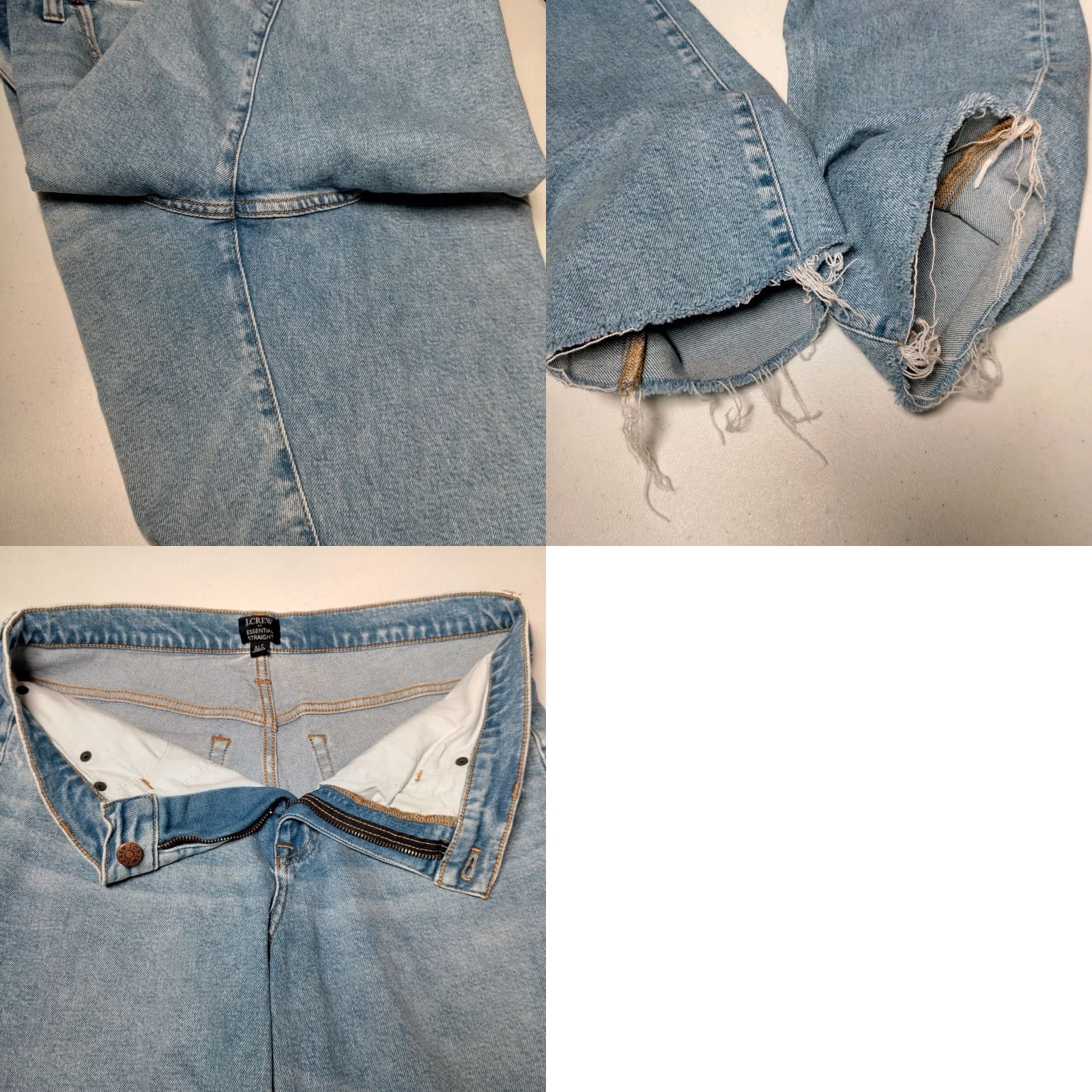 J.Crew J.CREW Essential Straight Leg Jeans 31 T Tall Light Wash Blue Denim Frayed Jeans 5-Pocket Design Womens Regular 31 Tall Frayed Distressed Denim Size 24" / US 00 / IT 34 - 11 Thumbnail