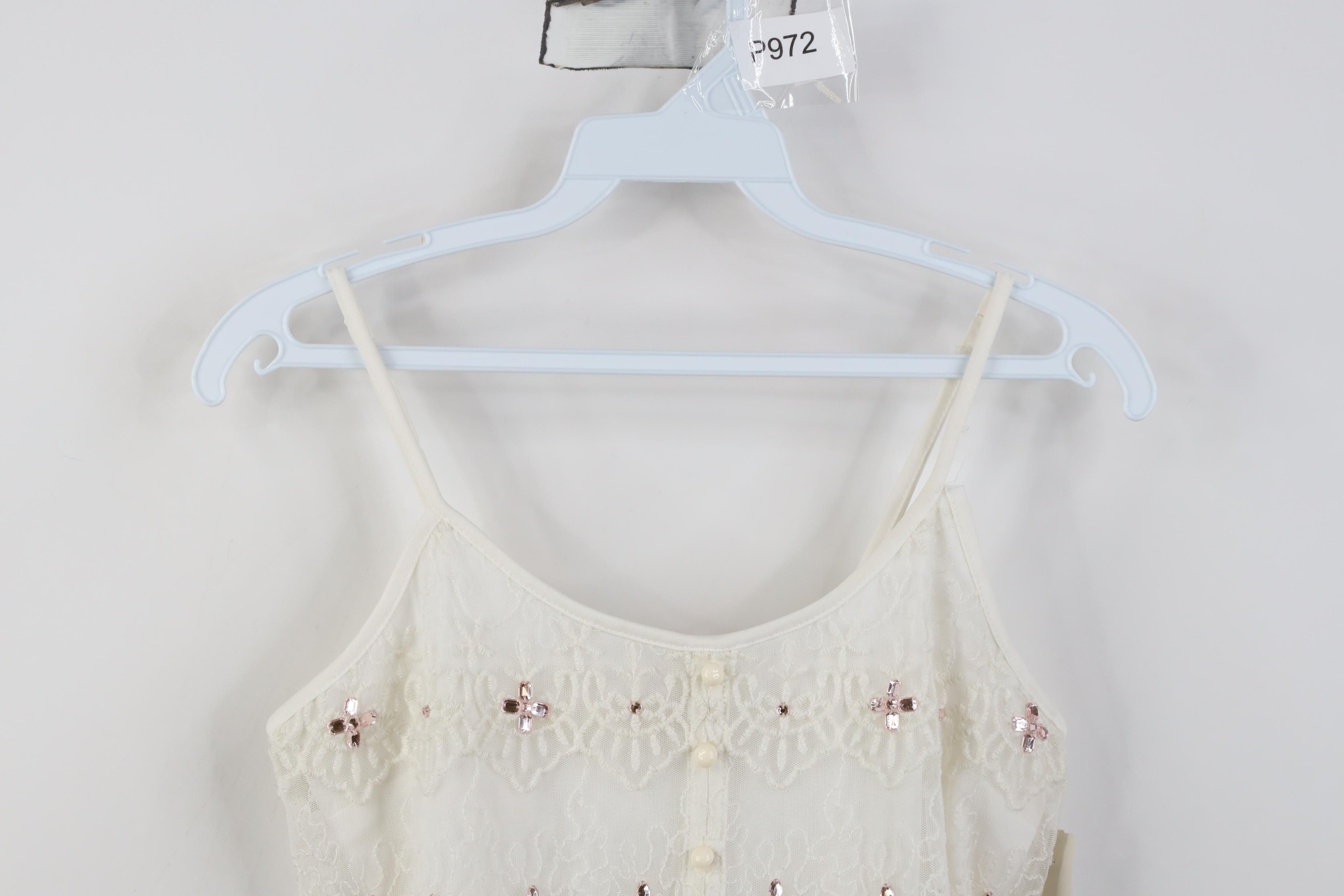 Vintage Deadstock Vtg Y2K Candies Lace Flower Bella Tank Top T-Shirt Size S / US 4 / IT 40 - 2 Thumbnail
