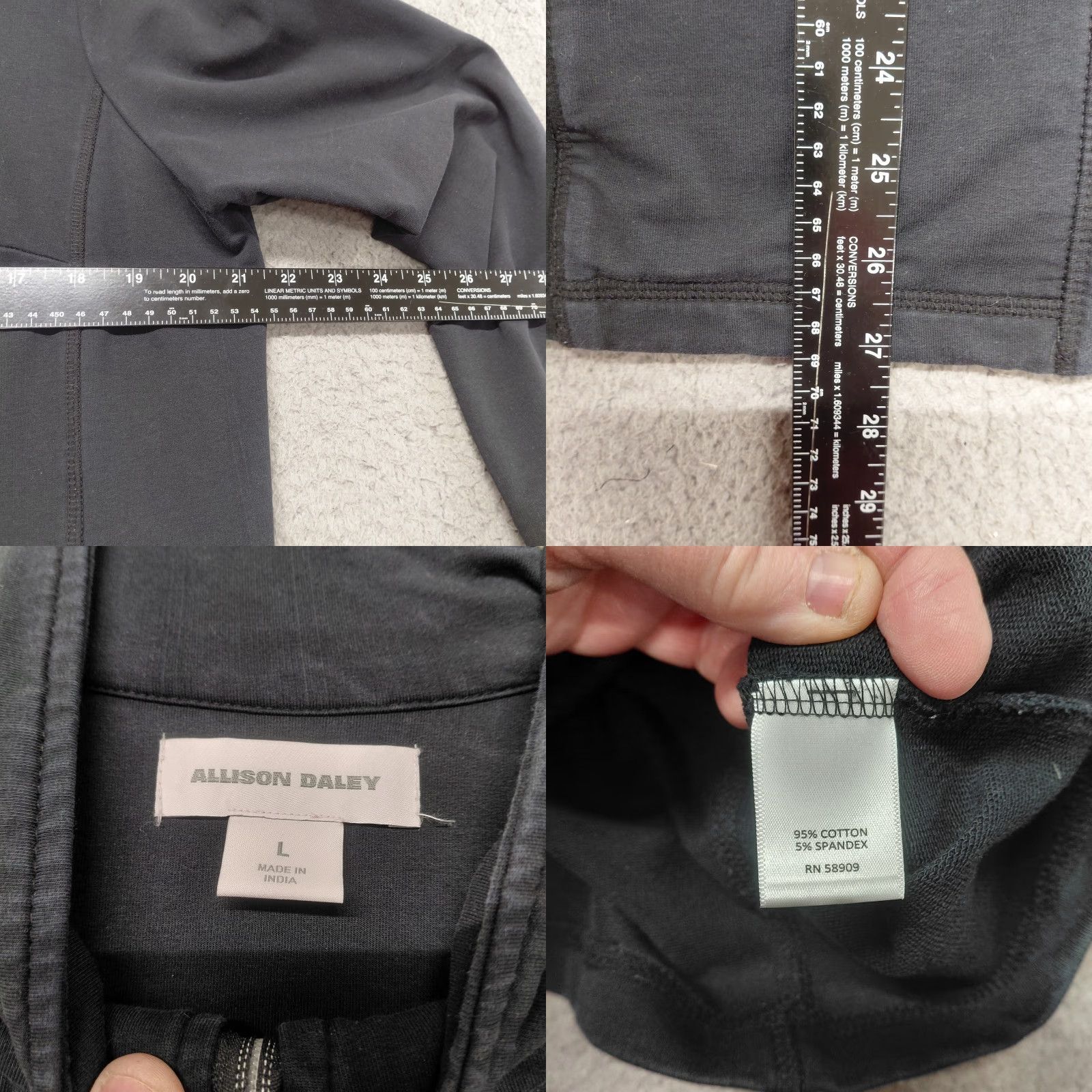 Vintage Allison Daley Jacket Blazer Womens Size L Black Full Zip Roll Tab Pocket Stretch Jacket Size L / US 10 / IT 46 - 8 Thumbnail