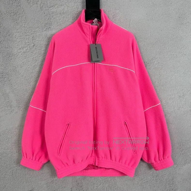 Balenciaga Balenciaga Pink Fleece Long Sleeve Jacket Size XS / US 0-2 / IT 36-38 - 1 Thumbnail