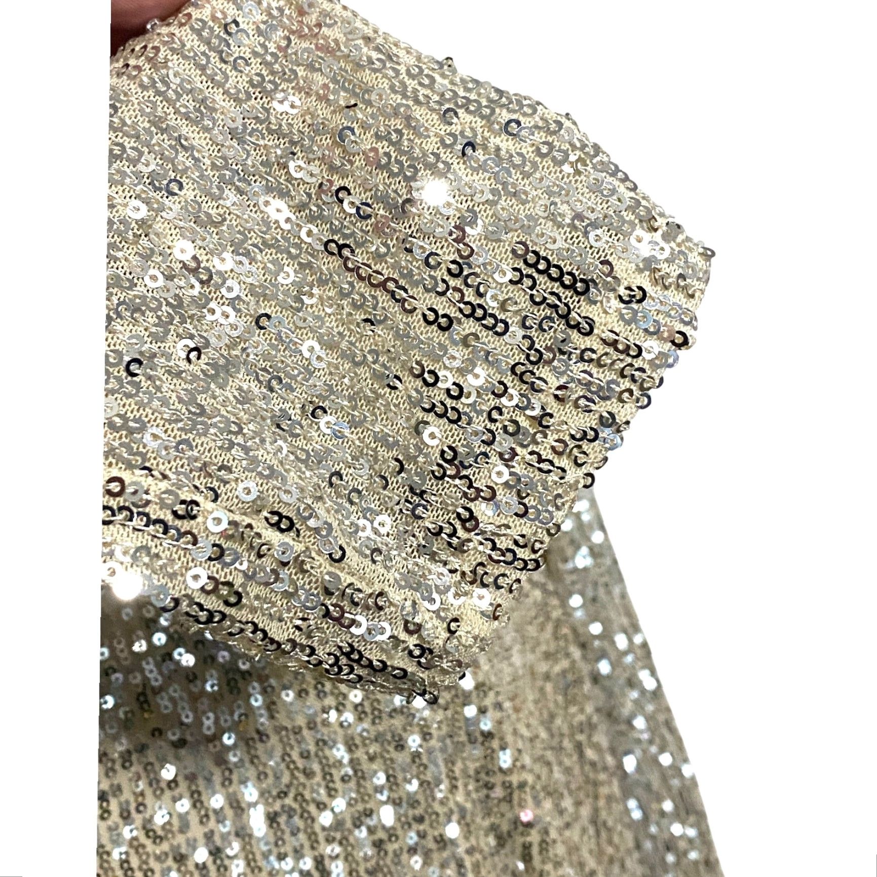 Market Melrose and Market Mini Dress Long Sleeve Sequin XL Cream NYE Party Glam Bling Womens Size XL / US 12-14 / IT 48-50 - 4 Thumbnail
