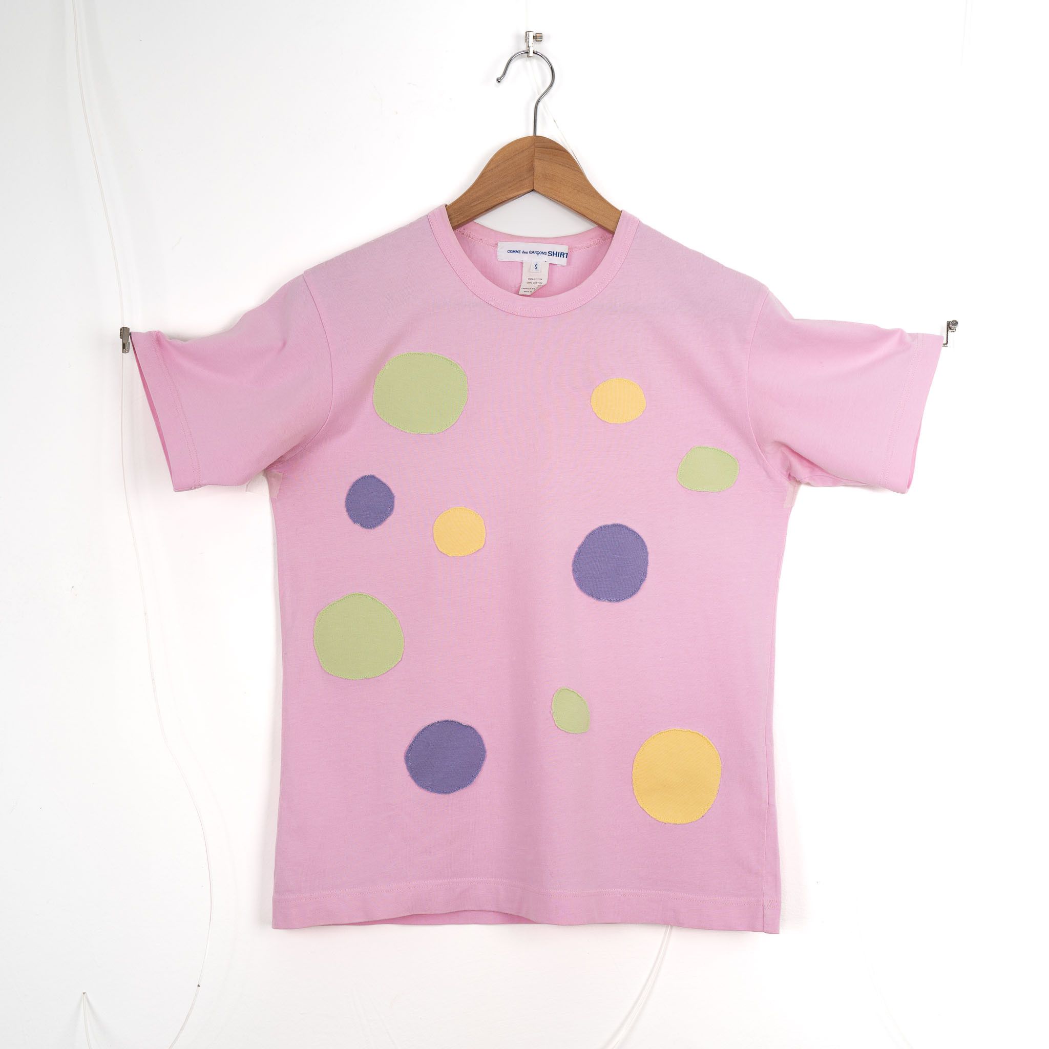 Comme des Garcons SHIRT Pink Dotted Patchwork T-Shirt Size S / US 4 / IT 40 - 5 Thumbnail