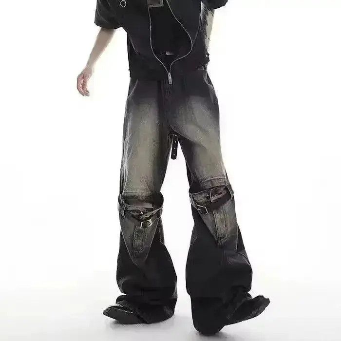 Japanese Brand Bell-bottomed jeans wide legs straight with a joint punk Size US 30 / EU 46 - 2 Thumbnail