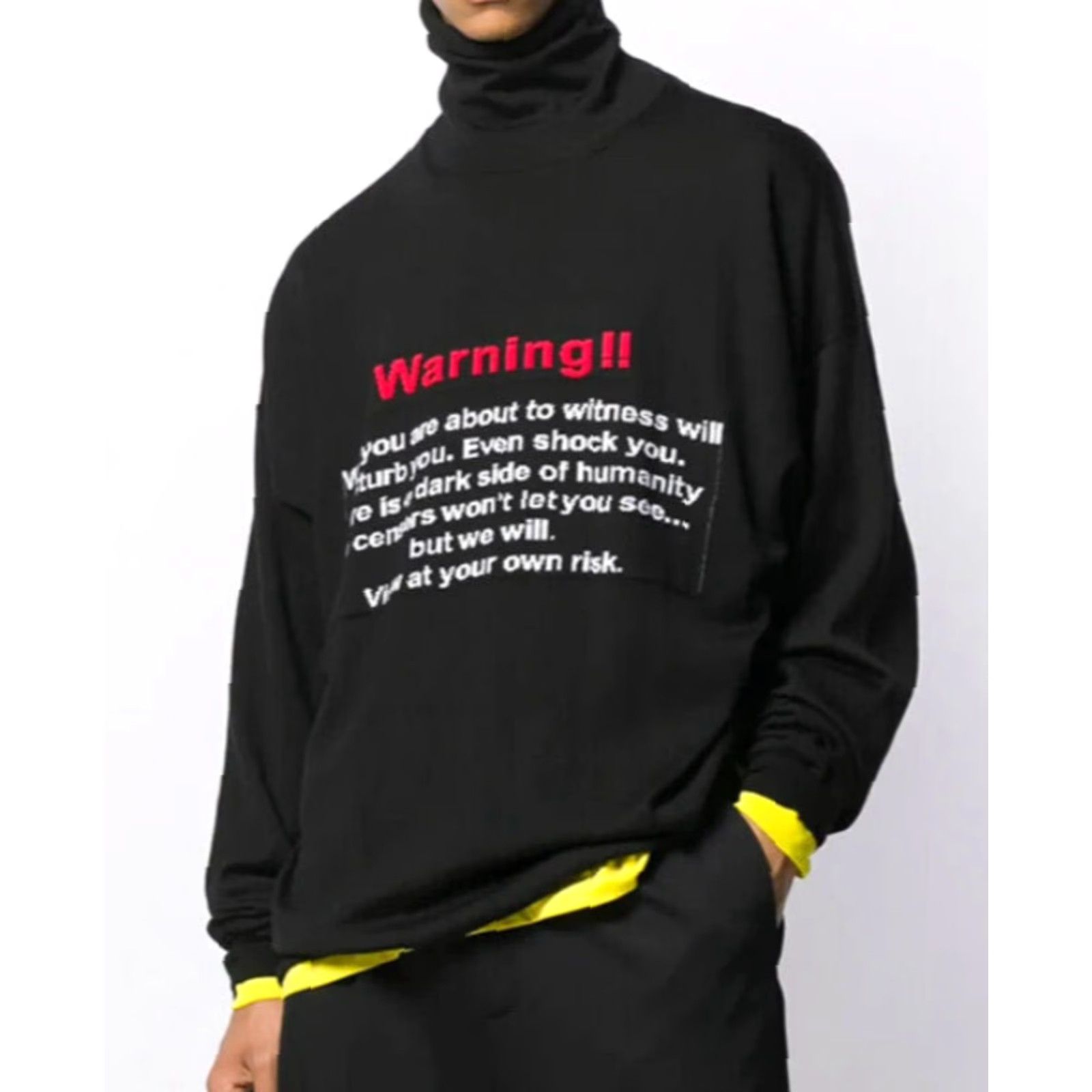 Vetements VETEMENTS Unisex Adult Turtle-Neck Sweater M Black Merino Wool Knit Pullover Slim Design Oversized Size US M / EU 48-50 / 2 - 2 Thumbnail