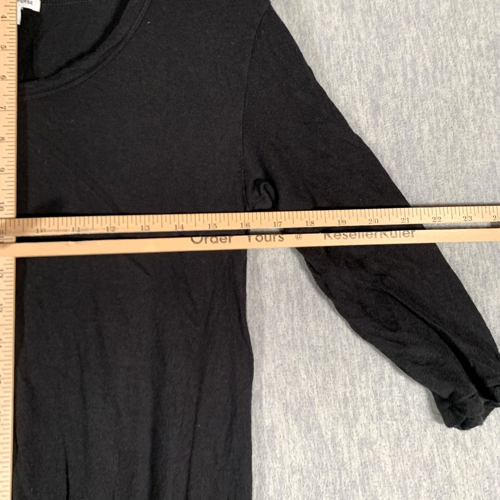 James Perse VINTAGE James Perse Dress Womens Small Black Ruched Midi 3/4 Sleeve Knit Casual WUC6734 Size XS / US 0-2 / IT 36-38 - 6 Thumbnail