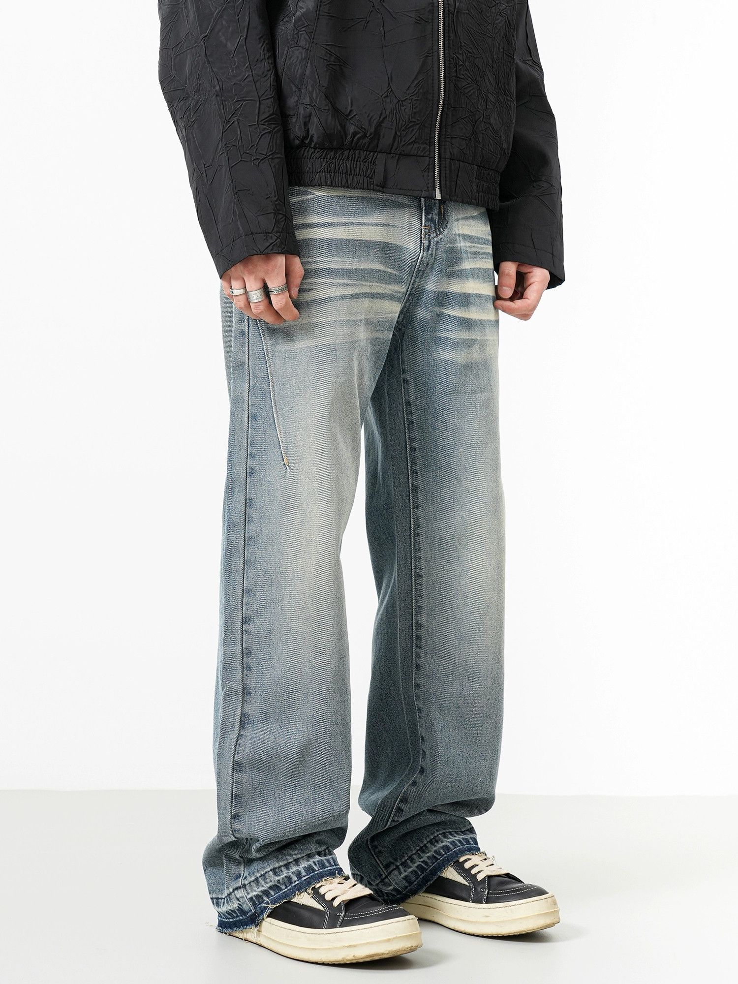 washed faded gradient baggy jeans
