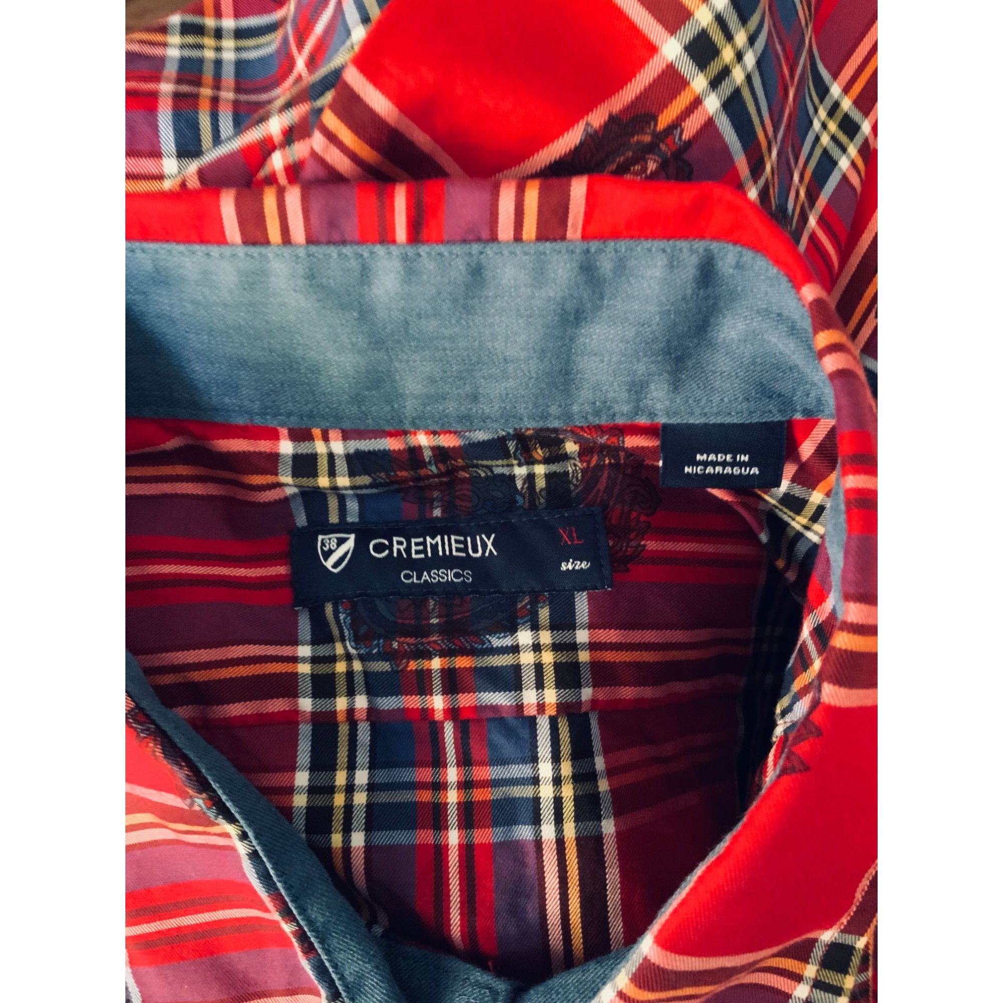 Daniel Cremieux Cremeieux Classics Mens Red Plaid Paisley Shirt XL Size US XL / EU 56 / 4 - 3 Thumbnail