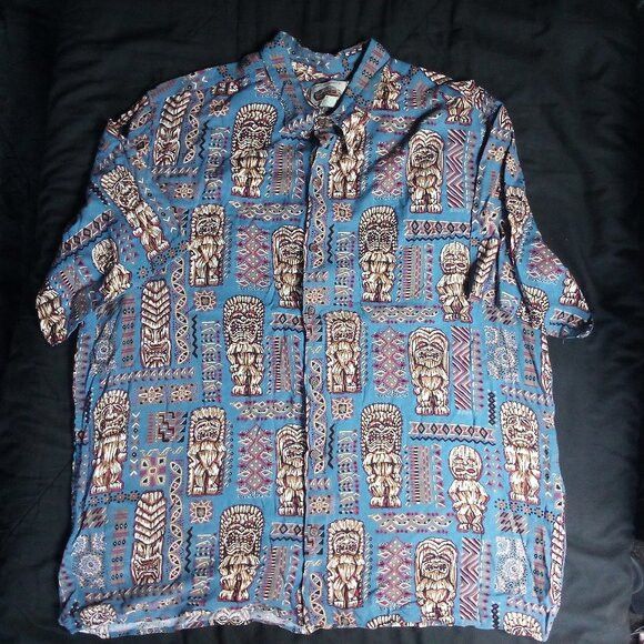 Reyn Spooner Vintage Reyn Spooner Art Of Eddy Y Totem Hawaiian Shirt Size US XXL / EU 58 / 5 - 2 Thumbnail