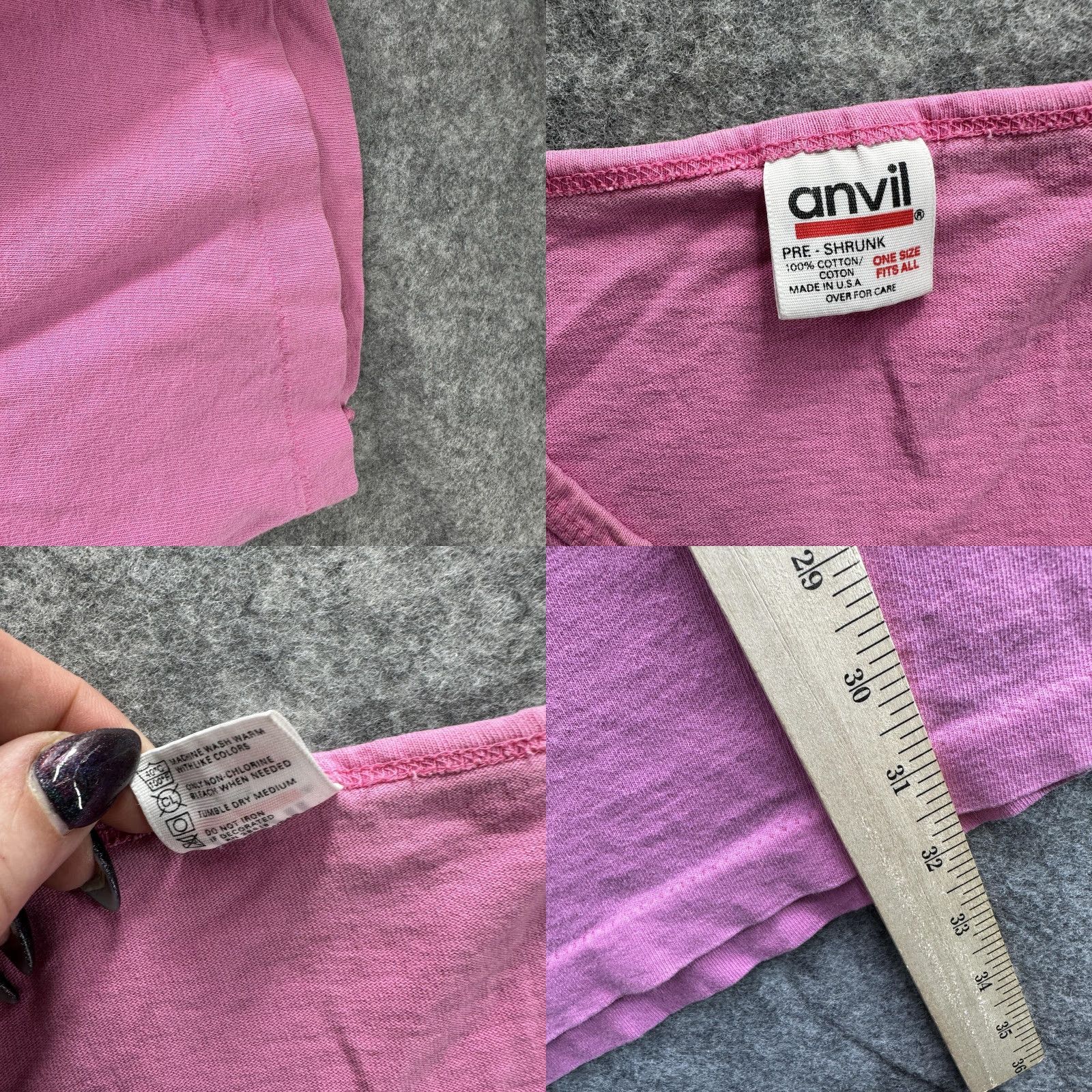 Anvil VINTAGE Hilton Head Island T-Shirt Men One Size Pink Palm Tree Graphic 90s Beach Travel Tee Size US L / EU 52-54 / 3 - 8 Thumbnail