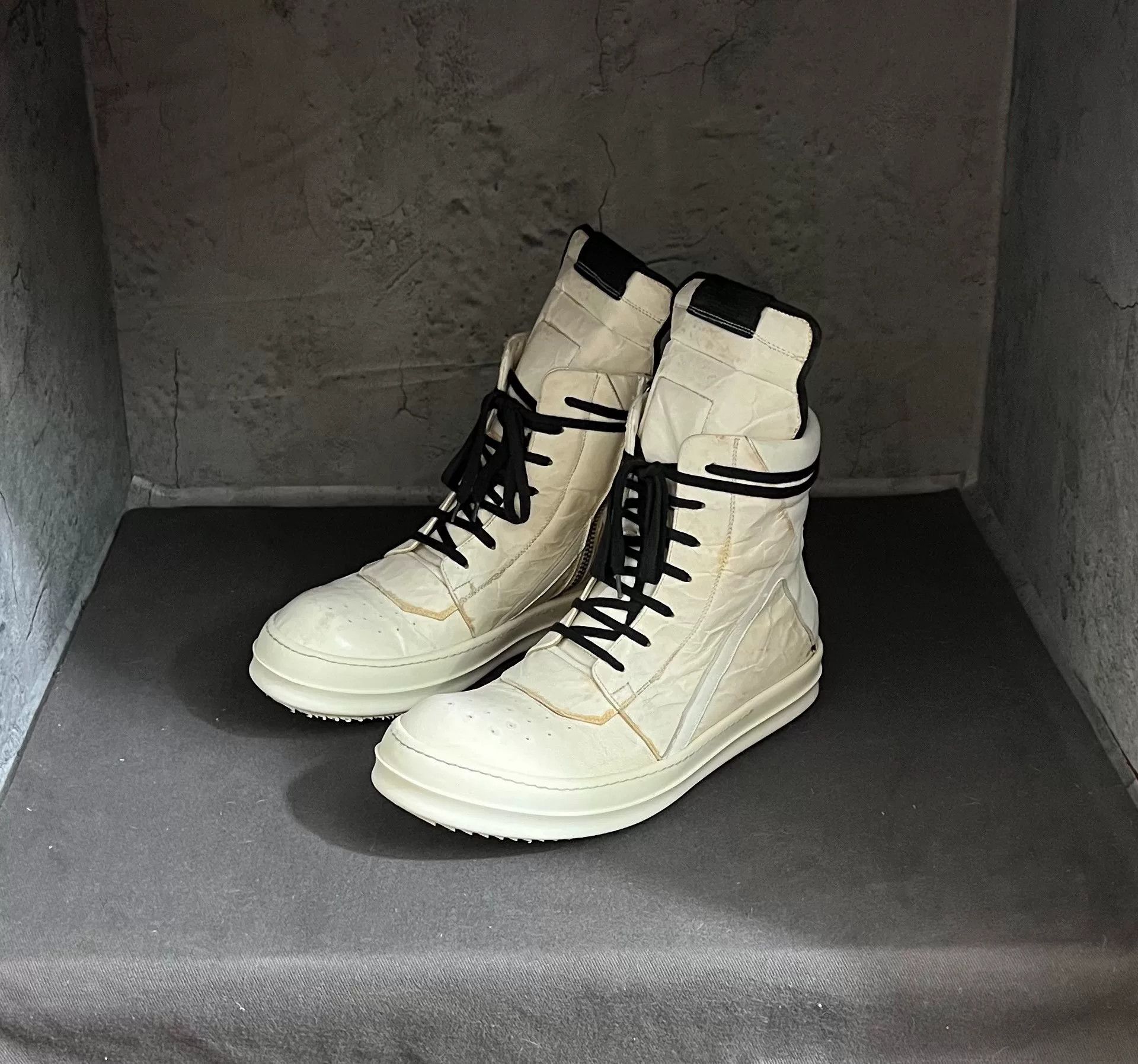 Rick Owens rare high-top milk white sneakers from rick owens Size US 8.5 / EU 41-42 - 1 Thumbnail