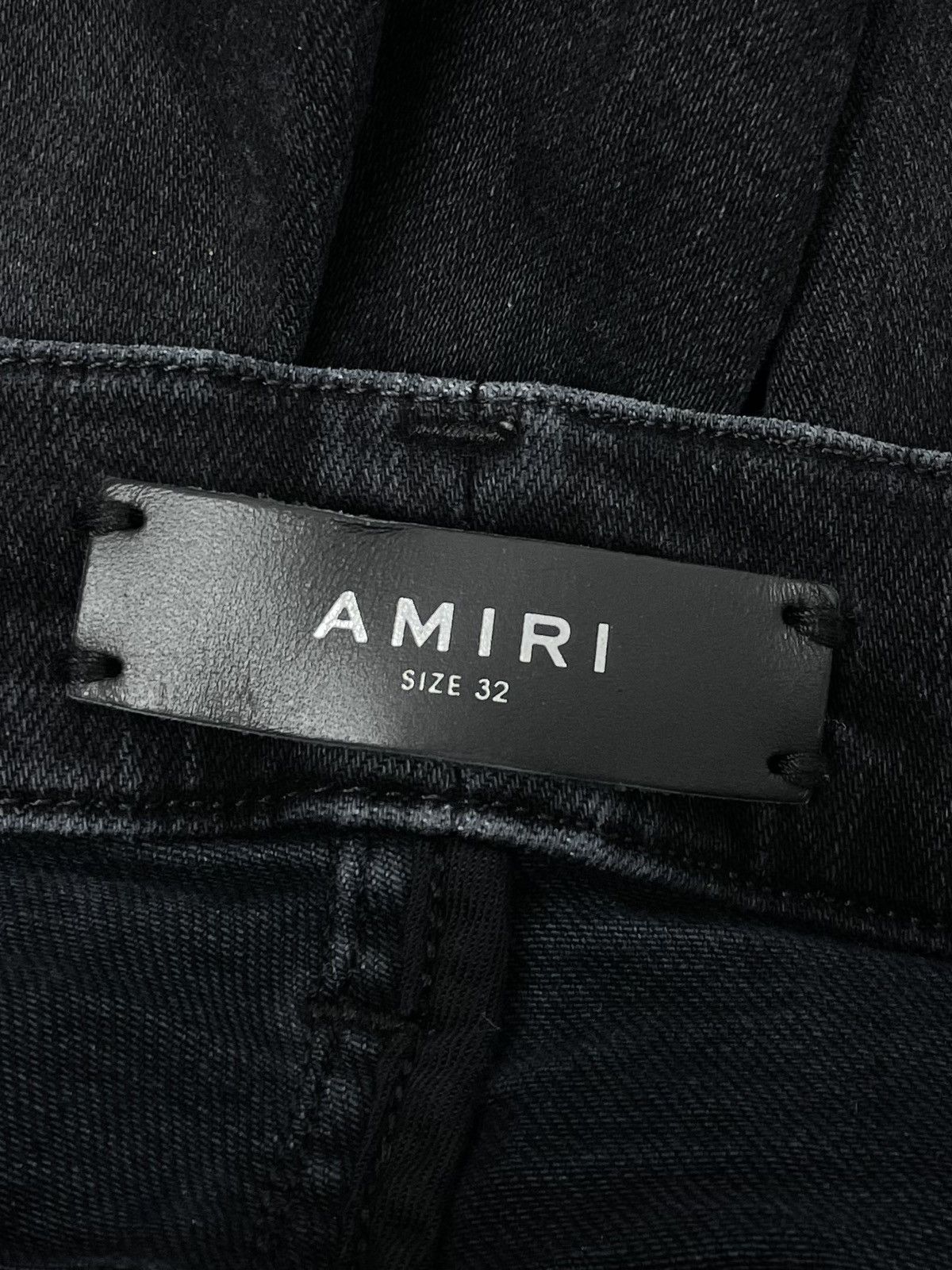 Amiri AMIRI MX1 Leather Patch Distressed Jeans – Size 32 Size US 32 / EU 48 - 9 Thumbnail