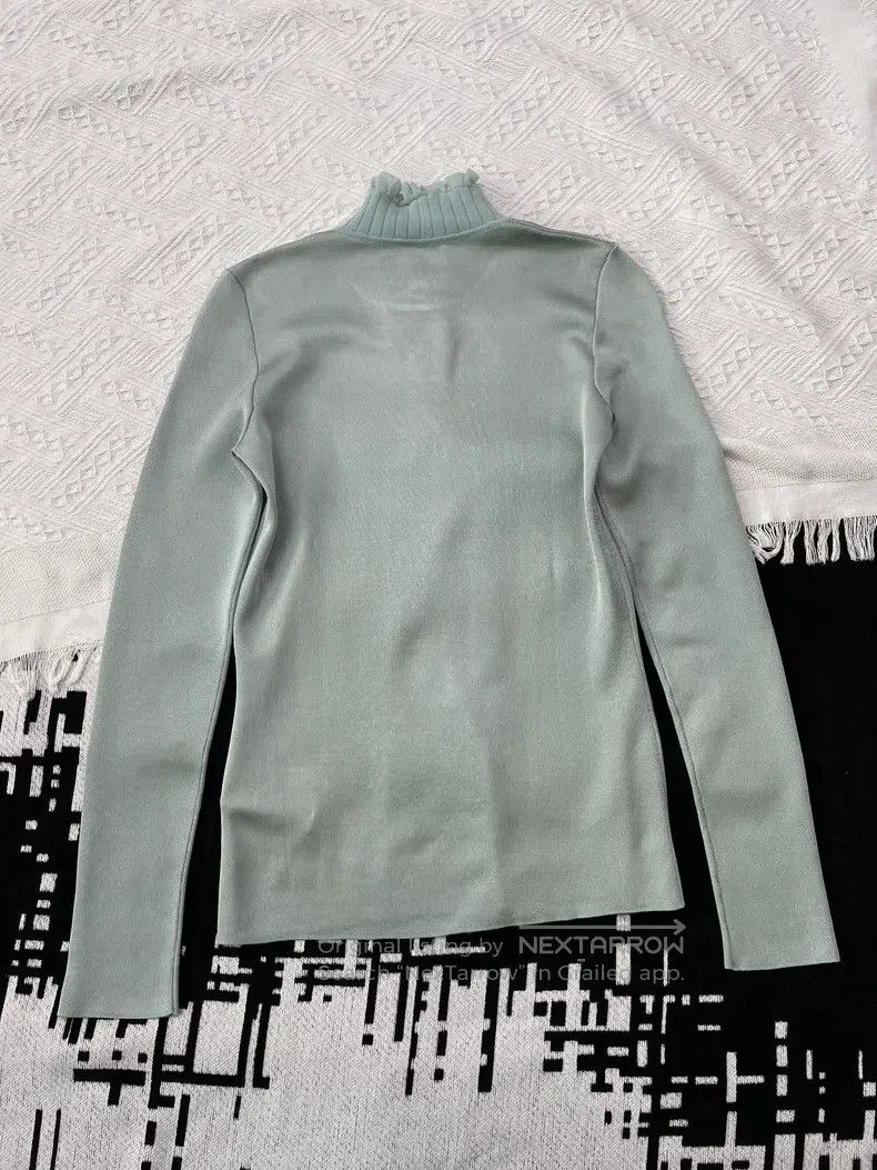 Hermes Hermes Teal lace collar knit top long sleeve top Size XS / US 0-2 / IT 36-38 - 3 Thumbnail