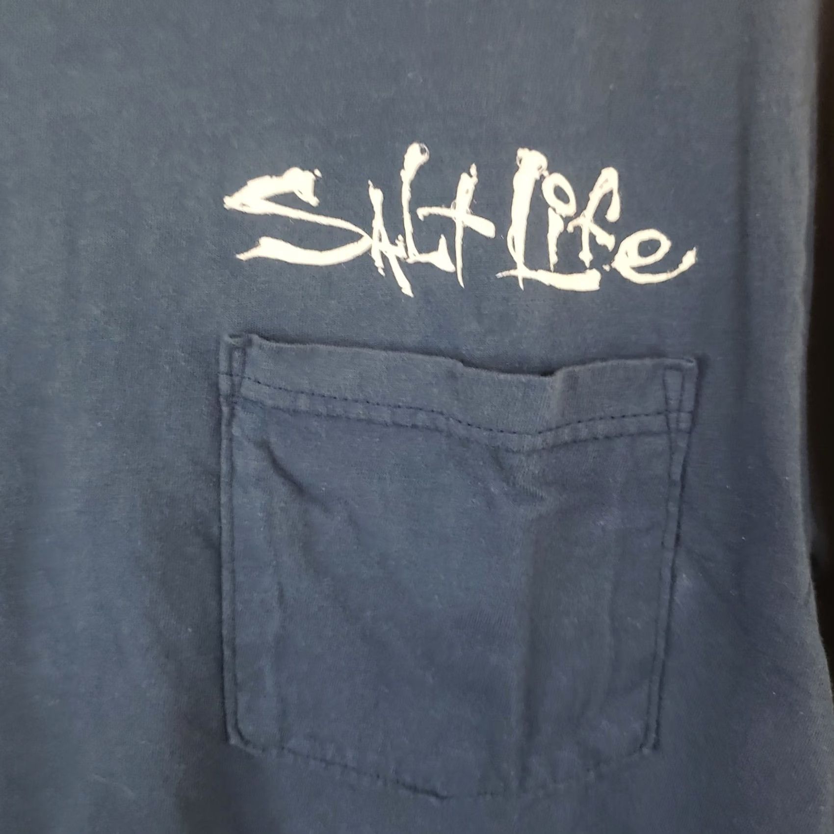Vintage Salt Life Live Salty Men's Blue Long Sleeve Graphic Logo T-Shirt S Size US S / EU 44-46 / 1 - 4 Thumbnail