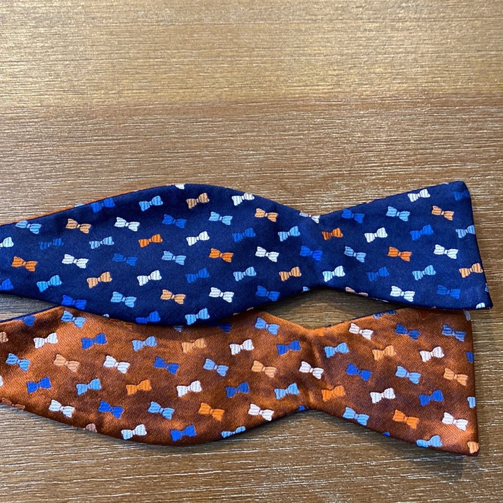Countess Mara Countess Mara orange blue bow tie silk blend formal Size ONE SIZE - 1 Thumbnail