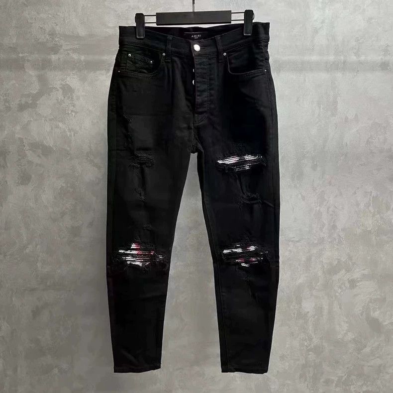 Amiri Amiri Black oil painting patch jeans 2501-Nextarrow Size US 33 - 1 Thumbnail
