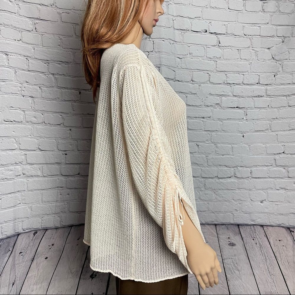 Zara NWT New Zara Knit Ruched-Sleeve Pale Peach Sweater Size L Size L / US 10 / IT 46 - 4 Thumbnail