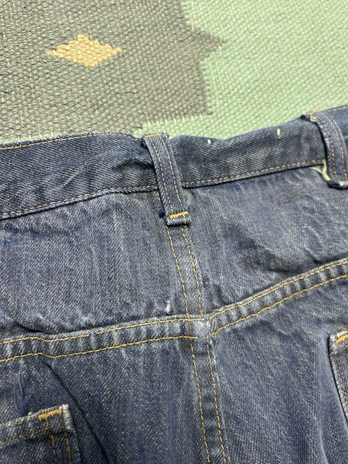 Vintage 70s bell bottom jeans flare leg twist cotton distress 32x31 Size US 32 / EU 48 - 10 Thumbnail