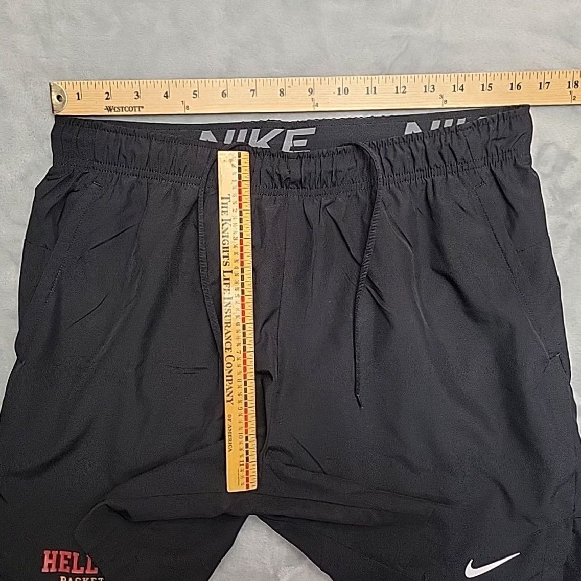 Nike Nike Dri-Fit Shorts Mens L Black Basketball Running Elastic Drawstring Size US 33 - 6 Thumbnail