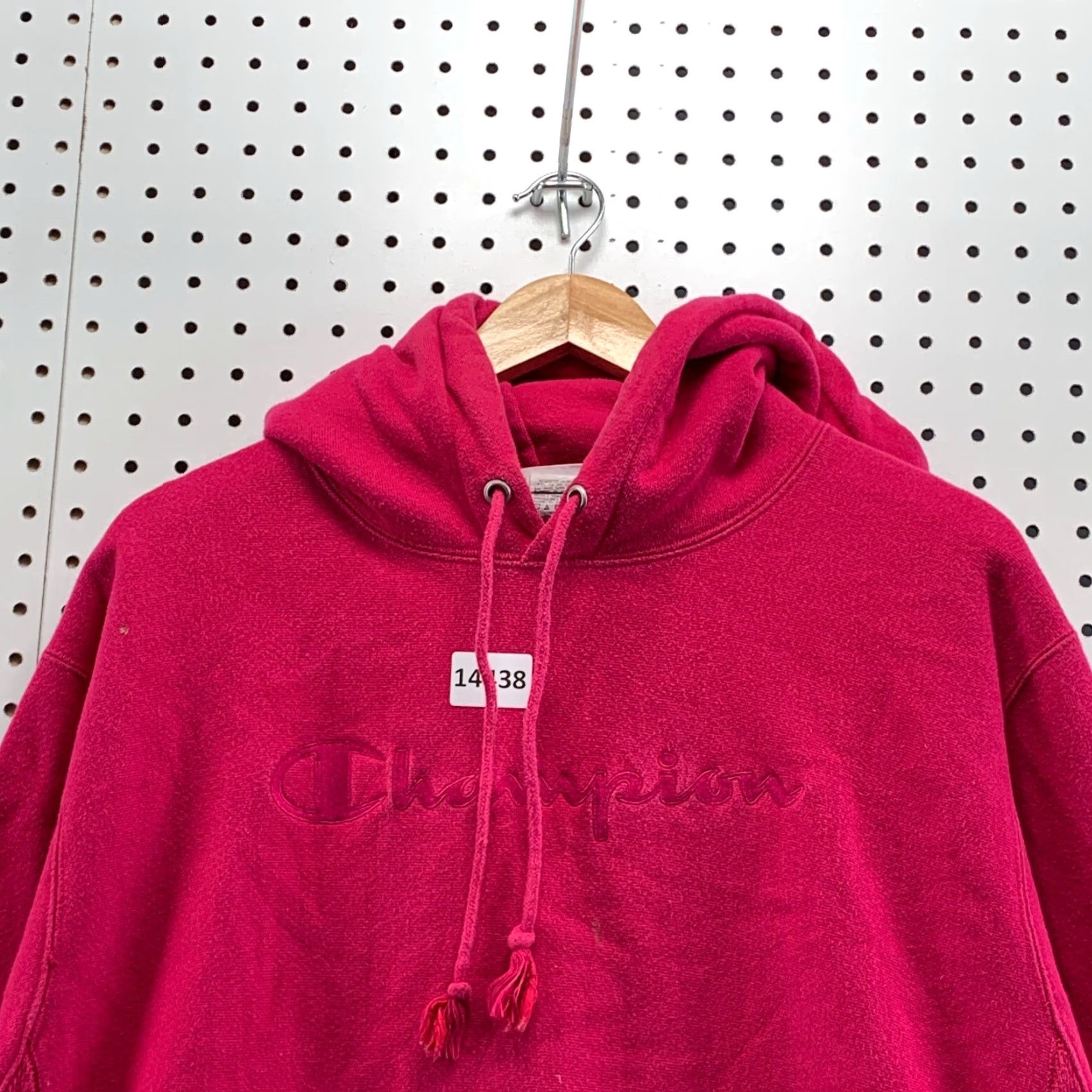 Champion Champion Hoodie Mens Large Pink Tonal Spell Out Reverse Weave Hooded Sweatshirt 90s Logo Size US L / EU 52-54 / 3 - 4 Thumbnail