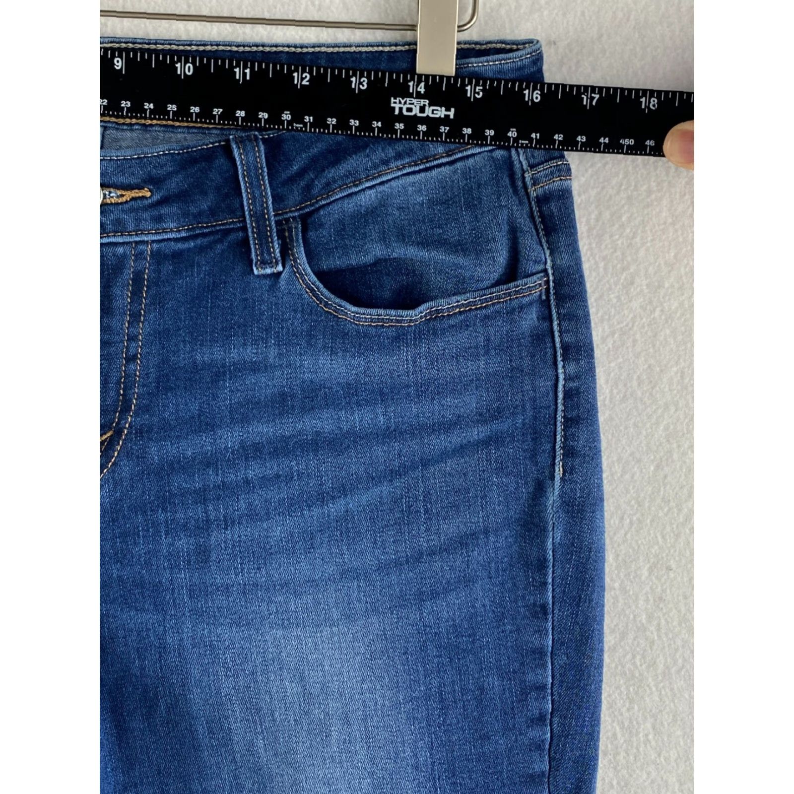 Levi's Levi's 525 Jeans Women 5-Pocket Denim Skinny Blue Dark Wash 32 Regular Stretch Pockets Logo Belt Loops Mid Rise Size 24" / US 00 / IT 34 - 3 Thumbnail