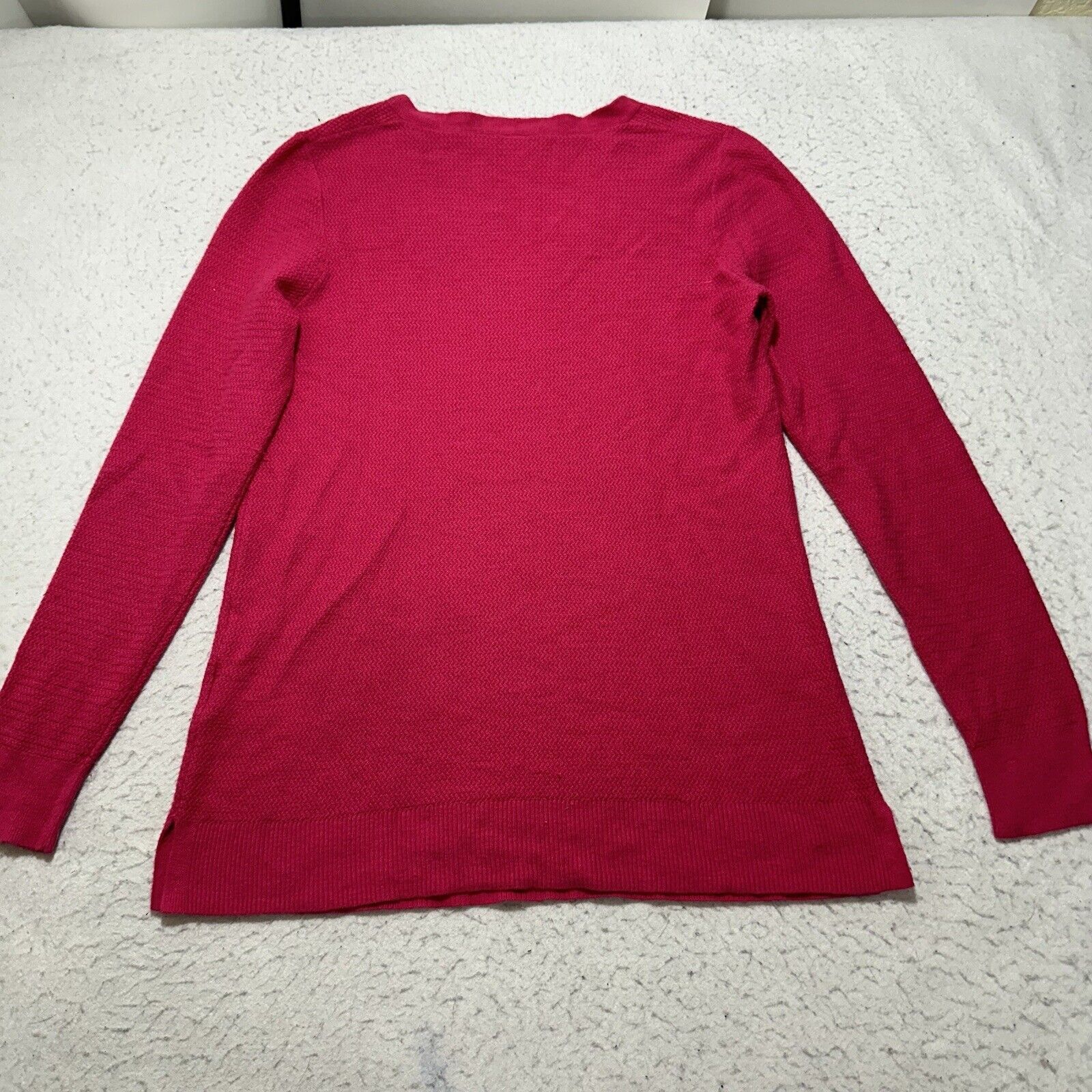 Gap GAP Medium V-Neck Sweater Merino Extra Fine Wool Hot Pink Size M / US 6-8 / IT 42-44 - 10 Thumbnail