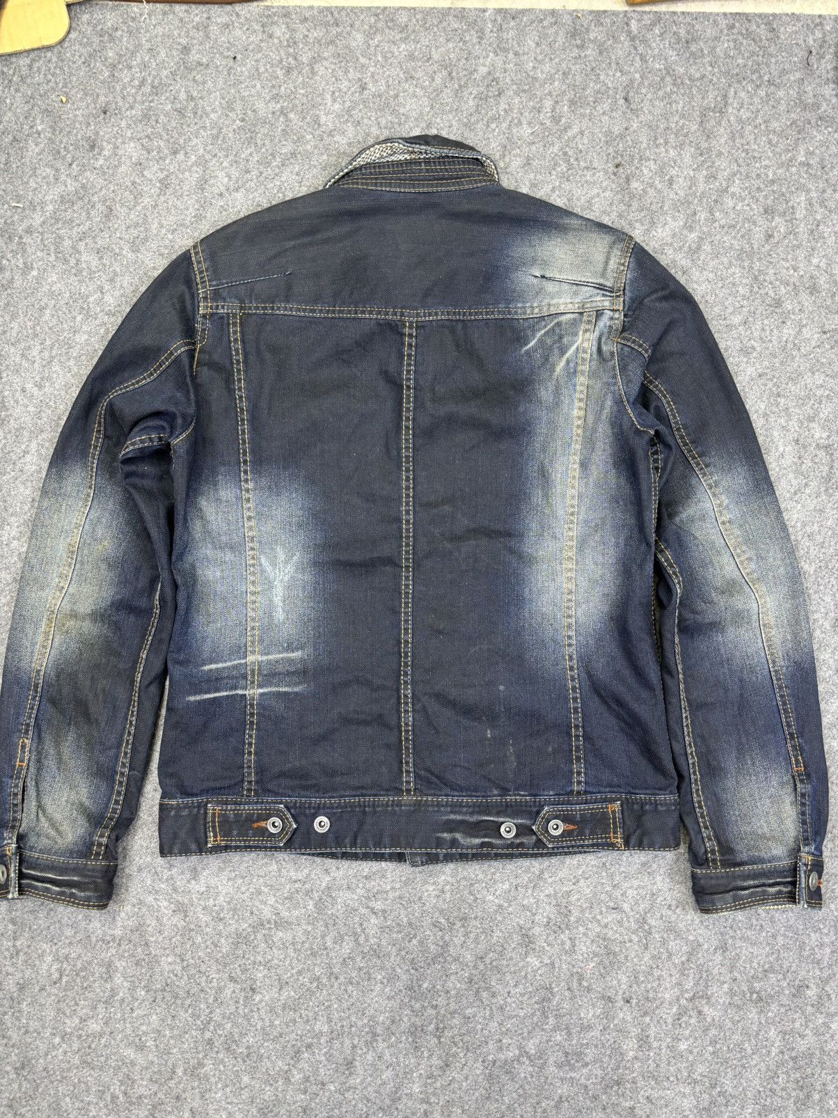 Japanese Brand Very Rare NCFM Sick Indigo Stone Wash Trucker Jacket F820 Size US XS / EU 42 / 0 - 17 Thumbnail