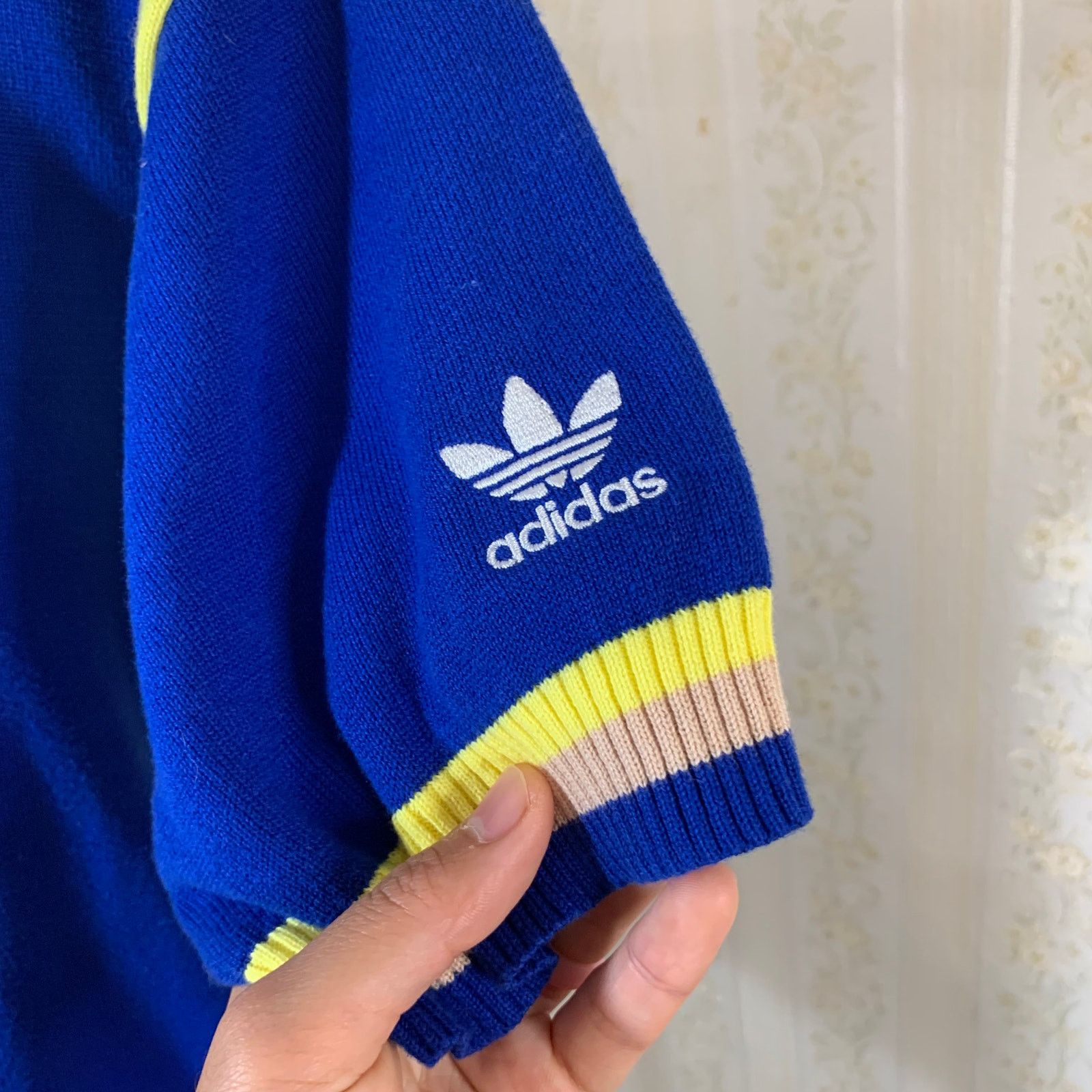 Adidas Adidas Women's Retro Knit Quarter Zip Sweater Top Size L Size L / US 10 / IT 46 - 6 Thumbnail