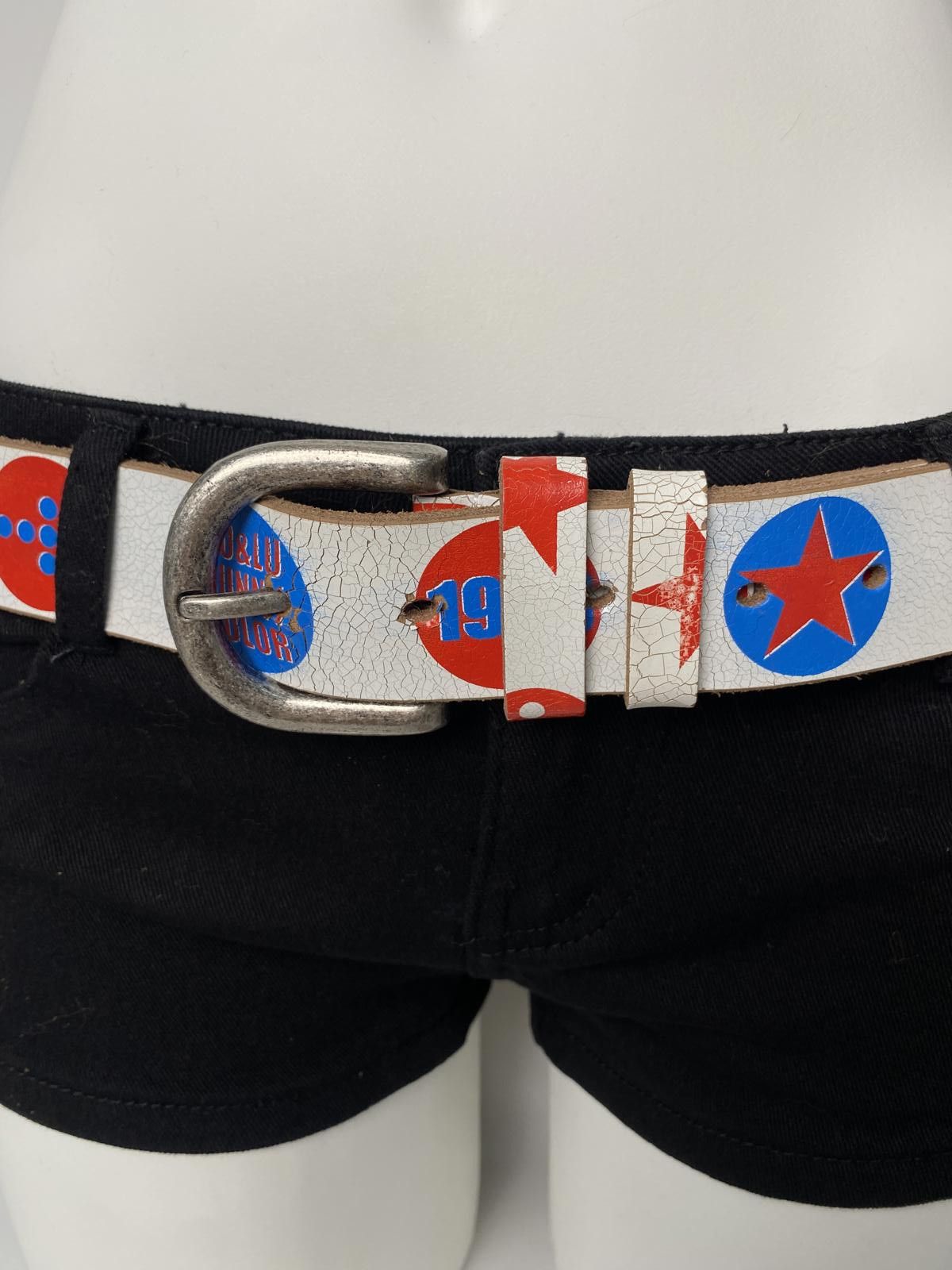 Vtg Co&Lu Sunny Color Statement Retro Genuine Leather Belt