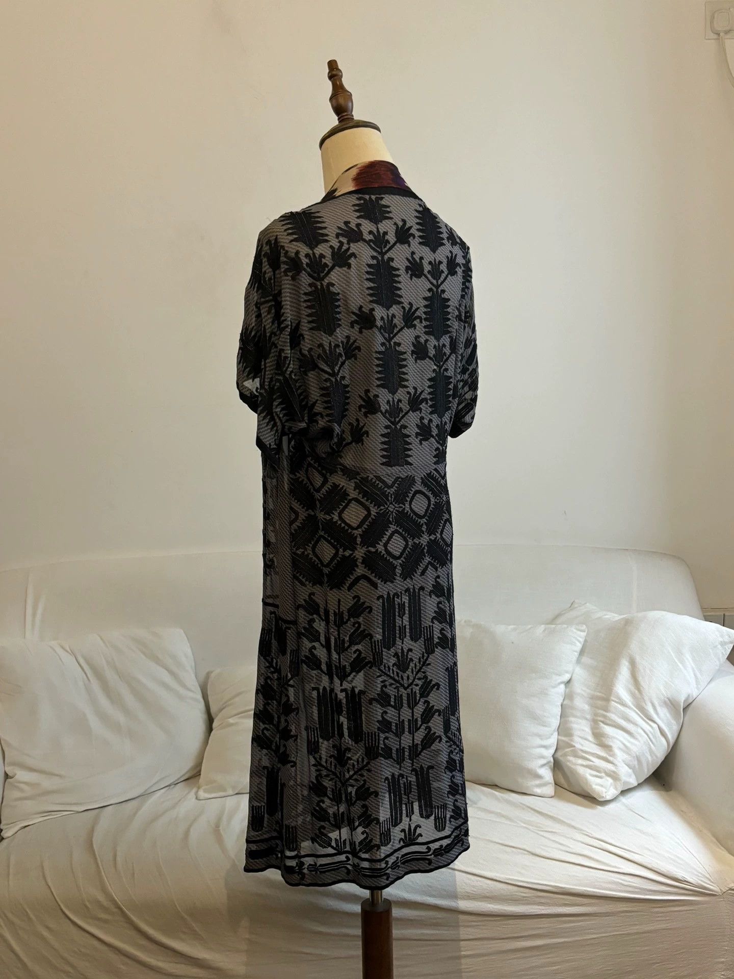 Dries Van Noten Dries Van Noten SS2010 Tulip Dress Gray-Black Pattern Neck Size XS / US 0-2 / IT 36-38 - 7 Thumbnail