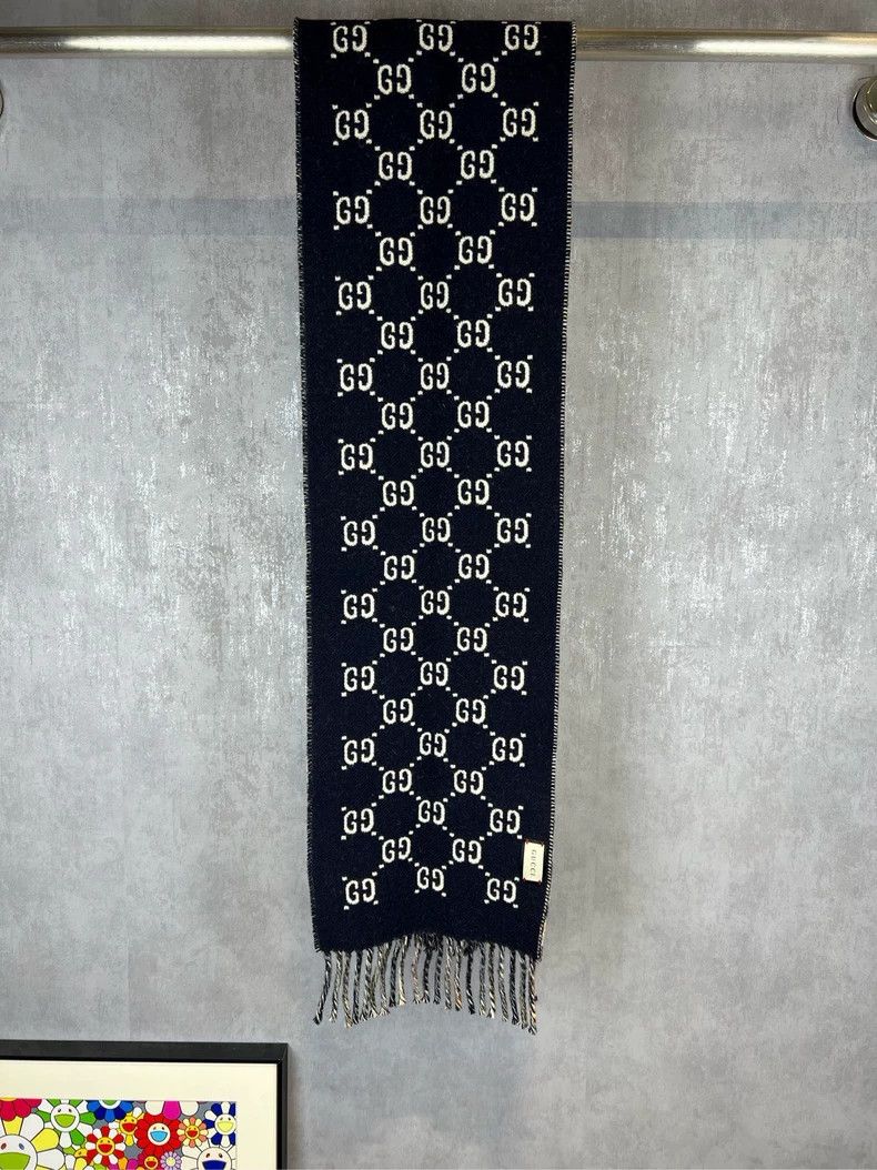 Gucci Gucci Wool Scarf with Logo Pattern - dmc Size ONE SIZE - 1 Thumbnail