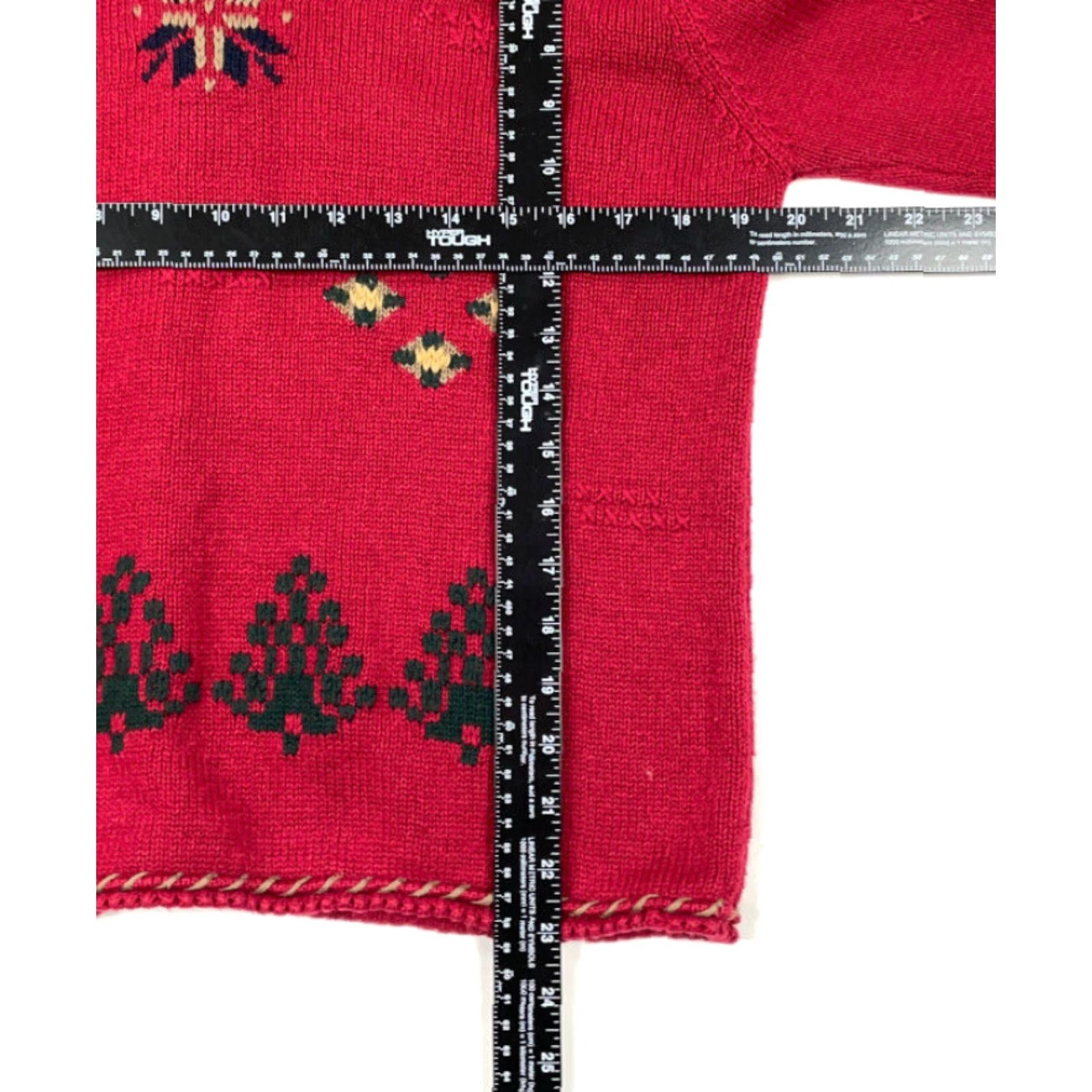 Vintage VINTAGE Christopher & Banks Cardigan Women Medium Red Southwestern Reindeer Tribal Knit 90s Size M / US 6-8 / IT 42-44 - 5 Thumbnail