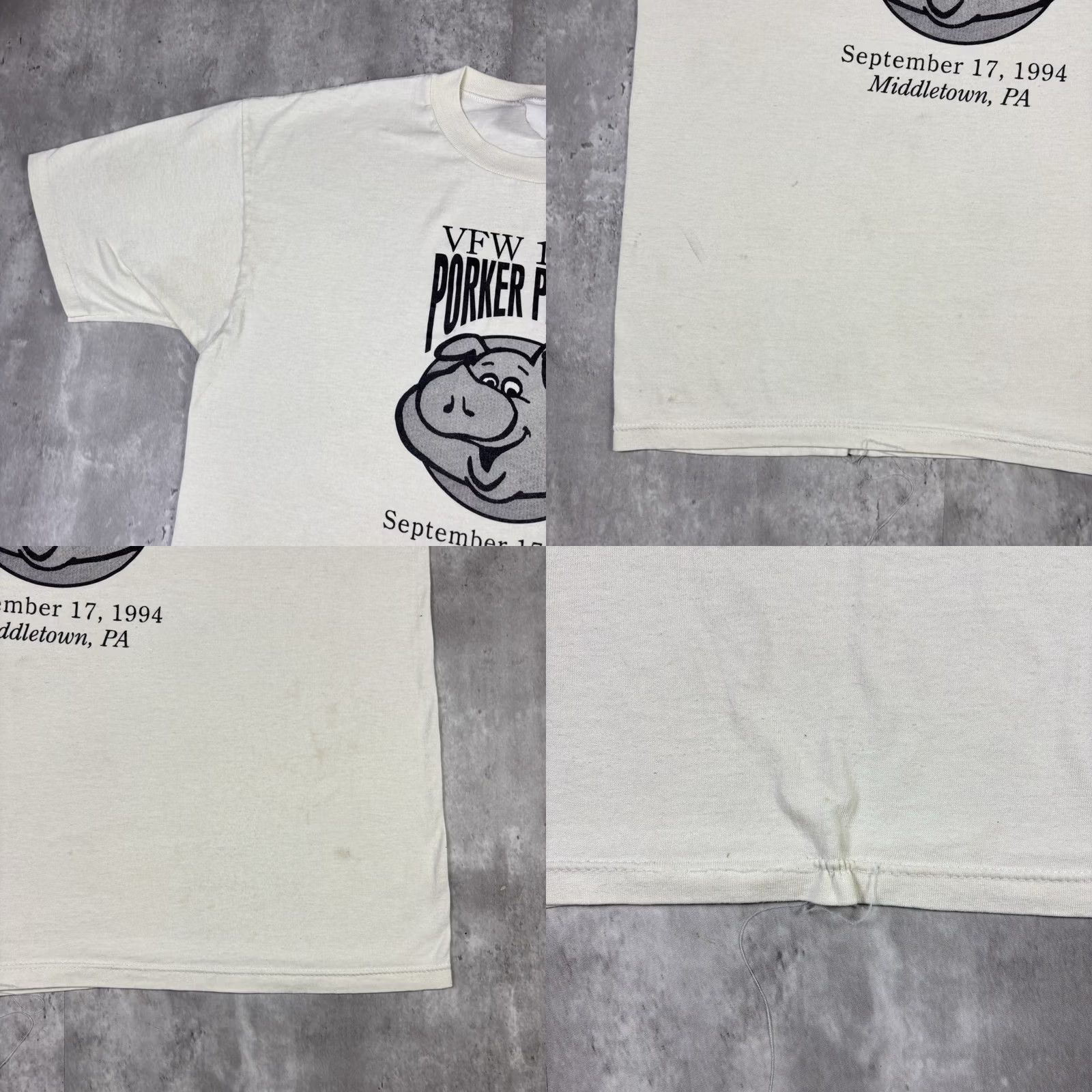 Vintage VINTAGE Pig Art T Shirt White Single Stitch 80s USA L Mens Size US L / EU 52-54 / 3 - 8 Thumbnail