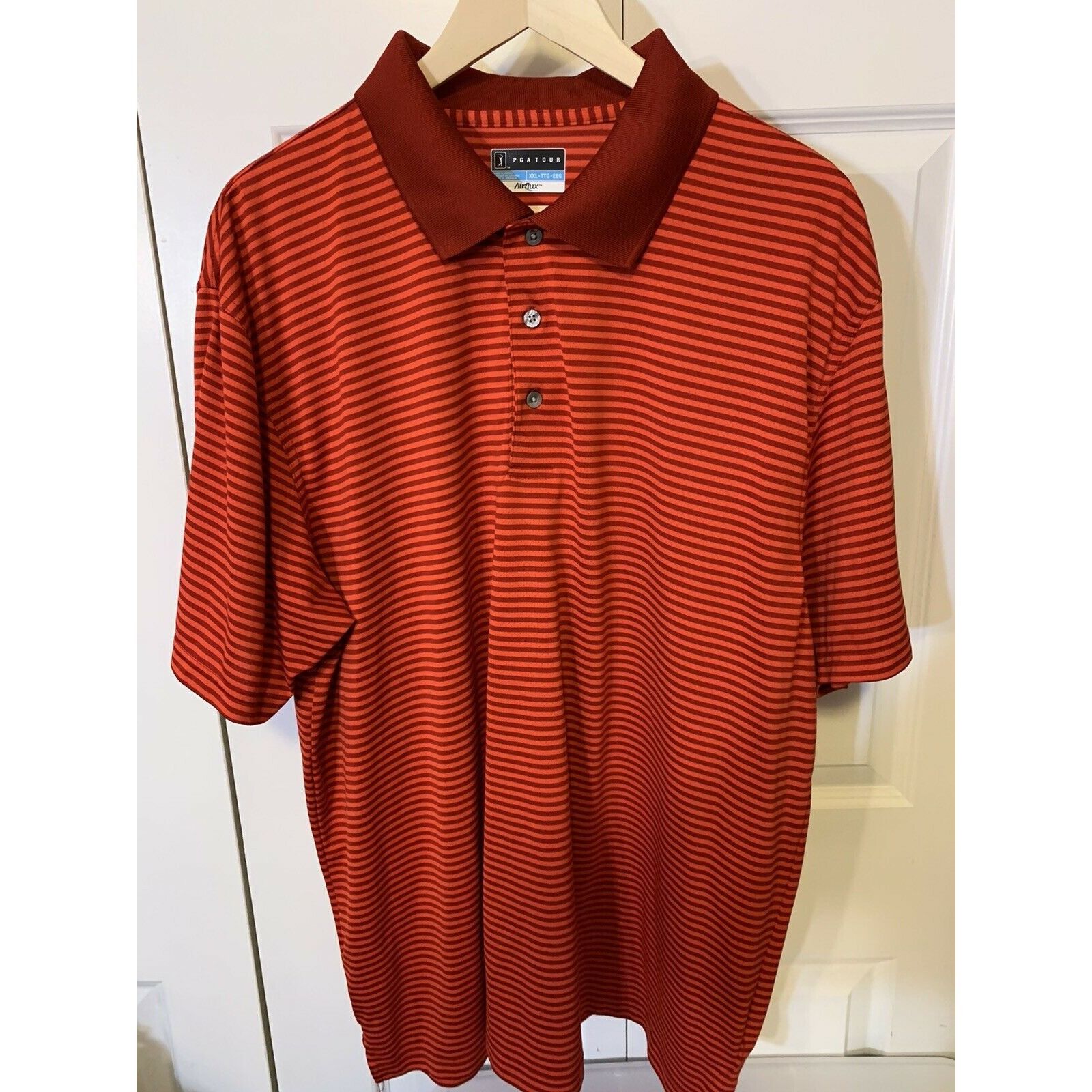 PGA Tour PGA Tour Airflux Mens Sz XXL Orange Red GOLF POLO SHIRT Size US XXL / EU 58 / 5 - 4 Thumbnail