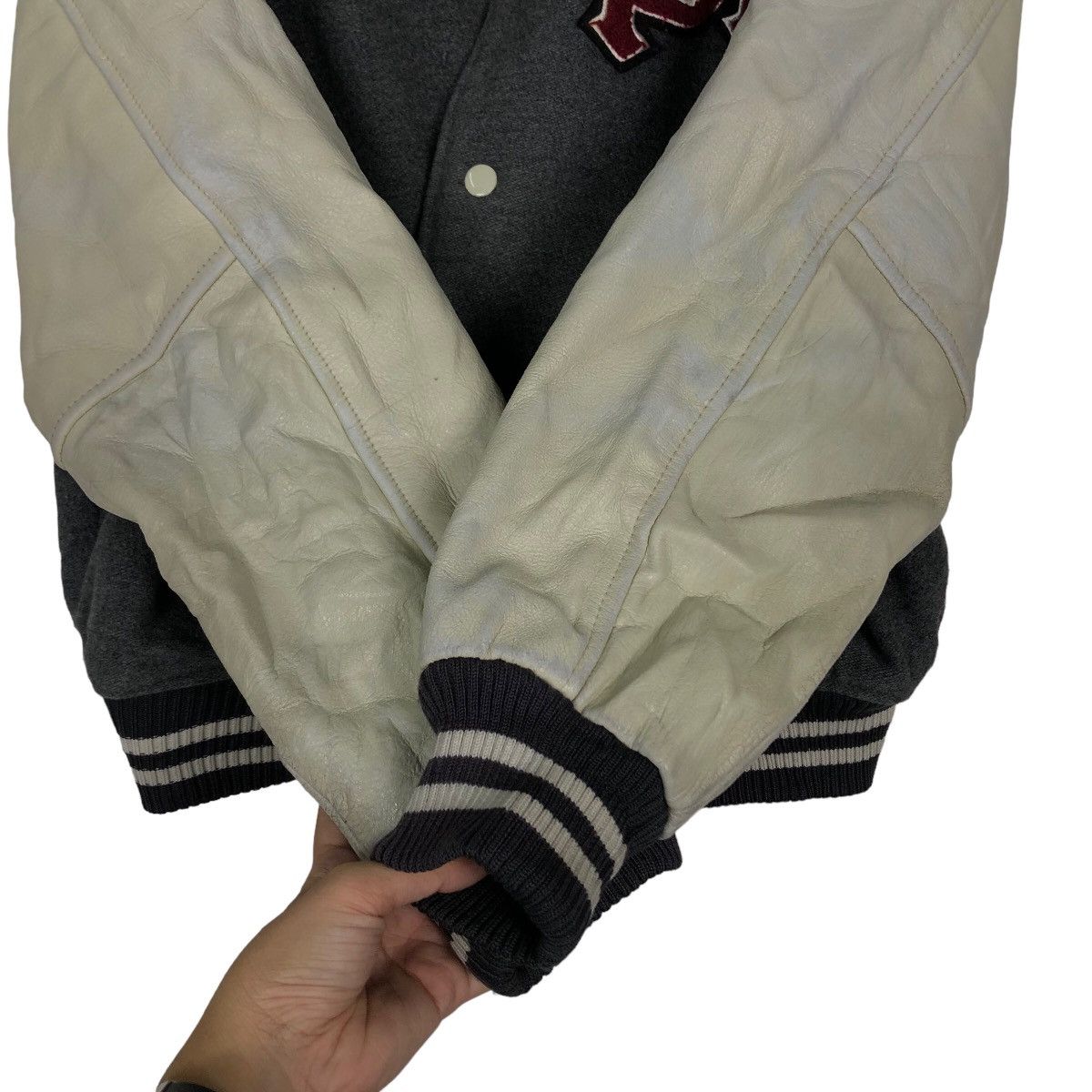 Vintage 🔥90’s Vintage Leather Varsity Jacket PM by Persons Japan Size US L / EU 52-54 / 3 - 12 Thumbnail