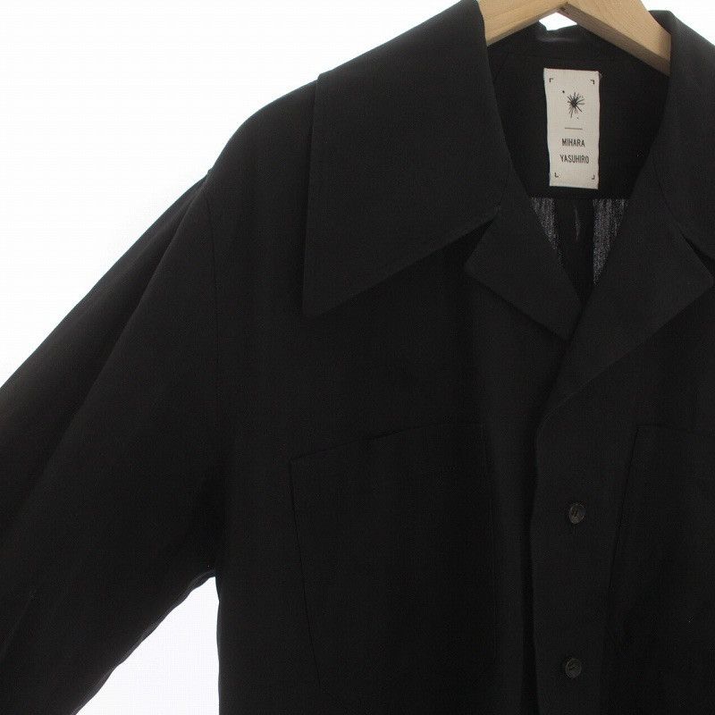 Maison MIHARA YASUHIRO MIHARA YASUHIRO black blazer asymmetrical chain pattern wrap Size 44R - 6 Thumbnail