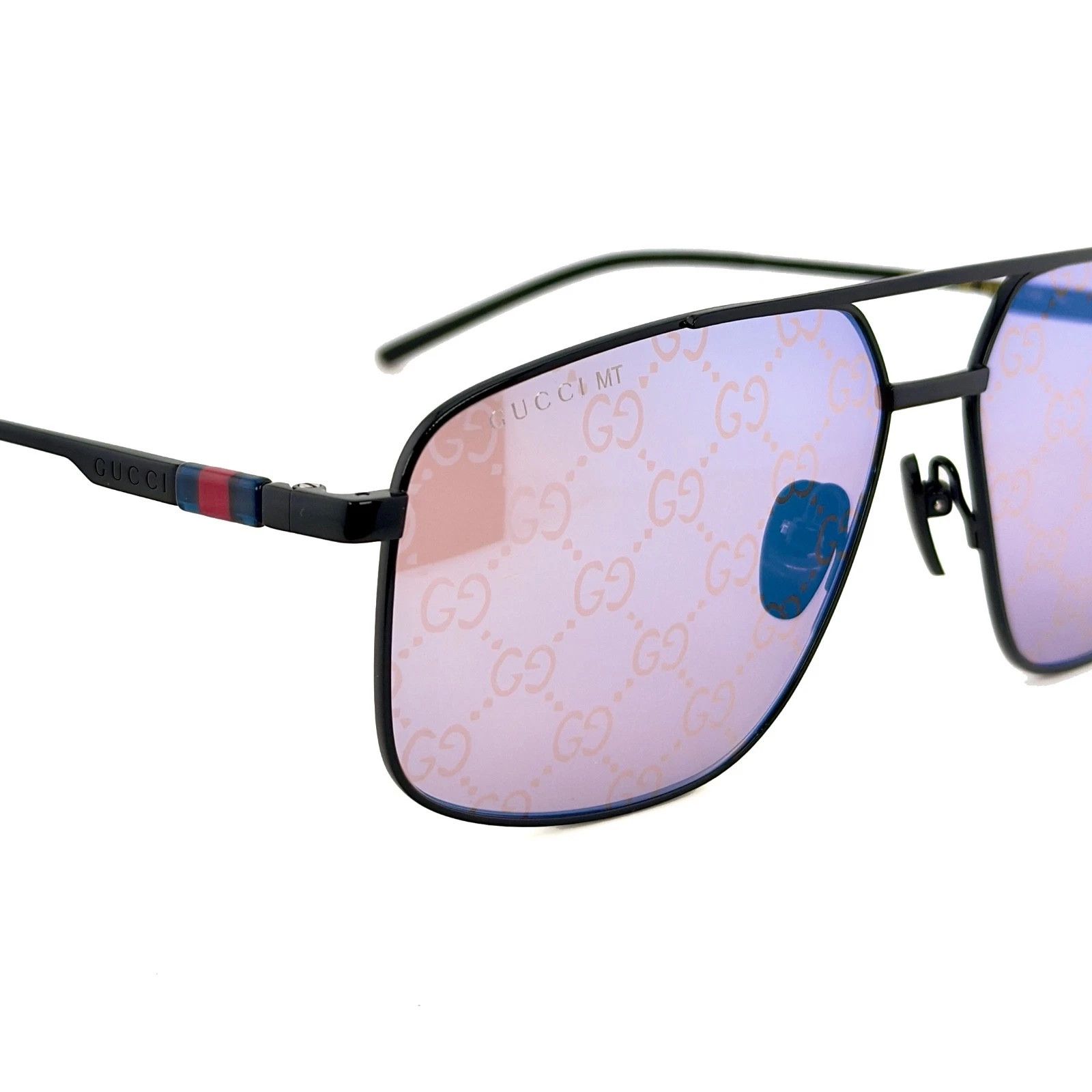 Gucci GUCCI 1676 Gg1676S Black Violet GG Logo Print Mirror 005 Size ONE SIZE - 8 Thumbnail