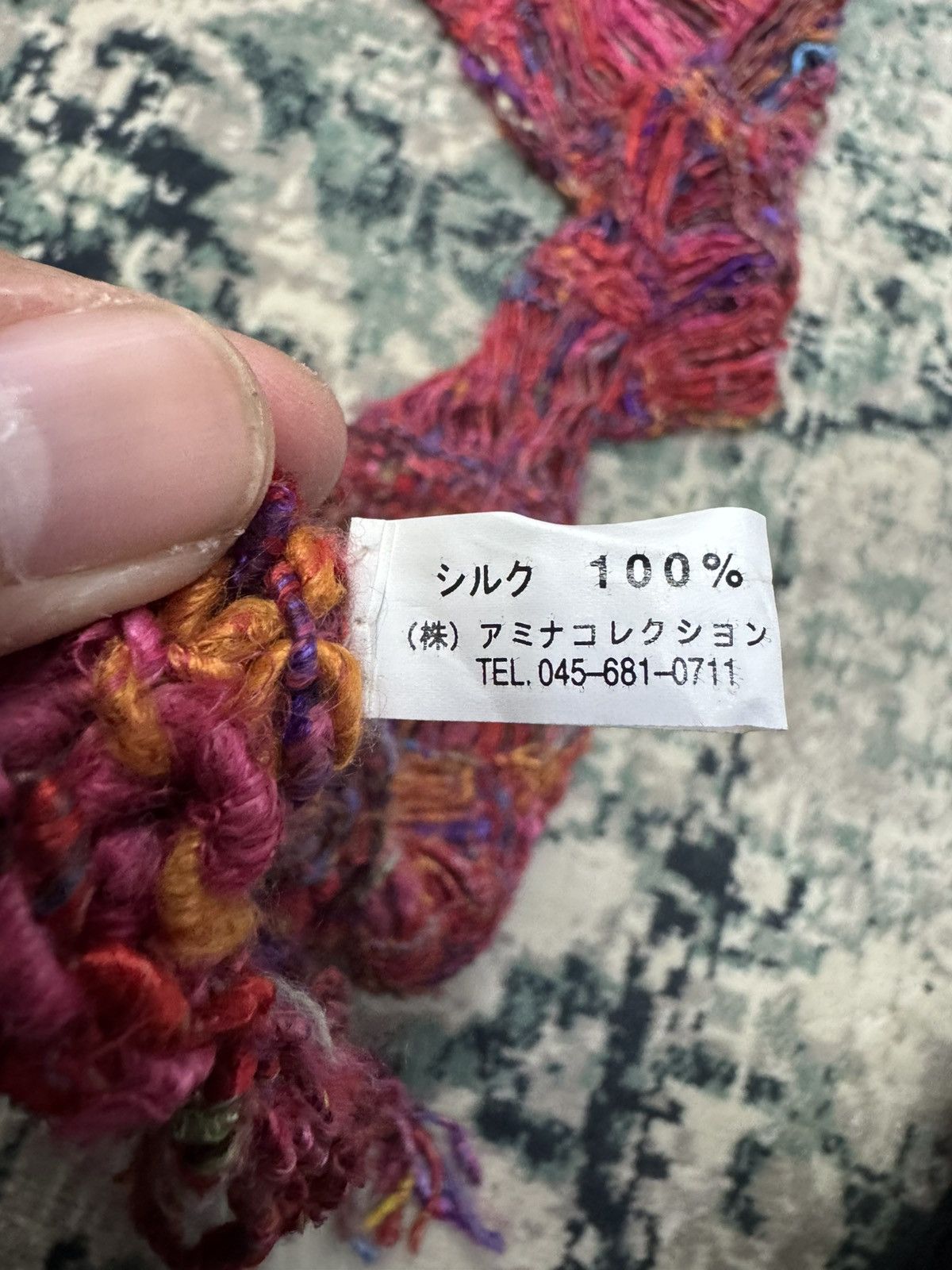 Japanese Brand SILK PERFORATED DESTROYED DISTRESSED SCARF Size ONE SIZE - 6 Thumbnail