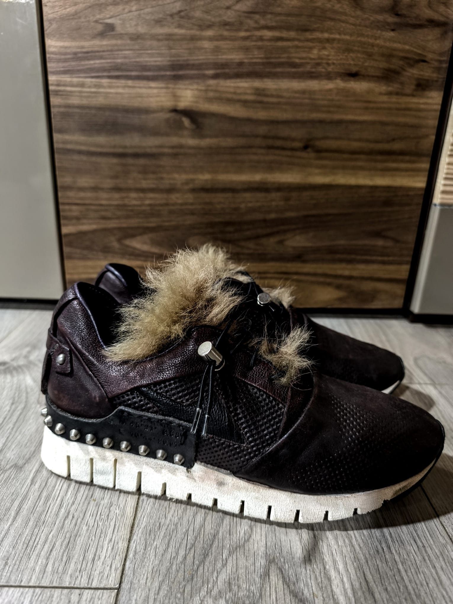 A.S.98 A.S.98 Denastar leather sneakers fur detailed studded Size US 10 / IT 40 - 5 Thumbnail