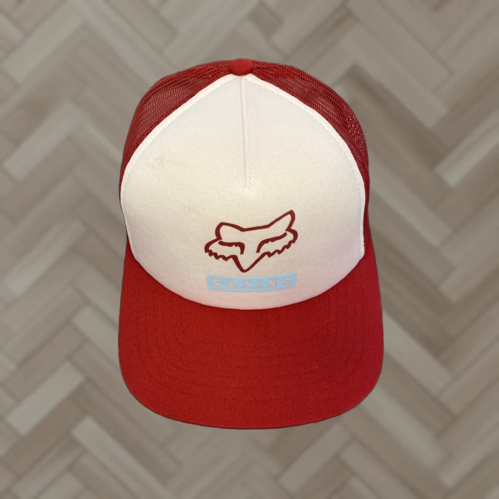 Fox Racing Fox Racing Adjustable Red Baseball Cap Hat for Men - Solid Cotton Trucker - Casual Outdoor Sports Size ONE SIZE - 1 Thumbnail