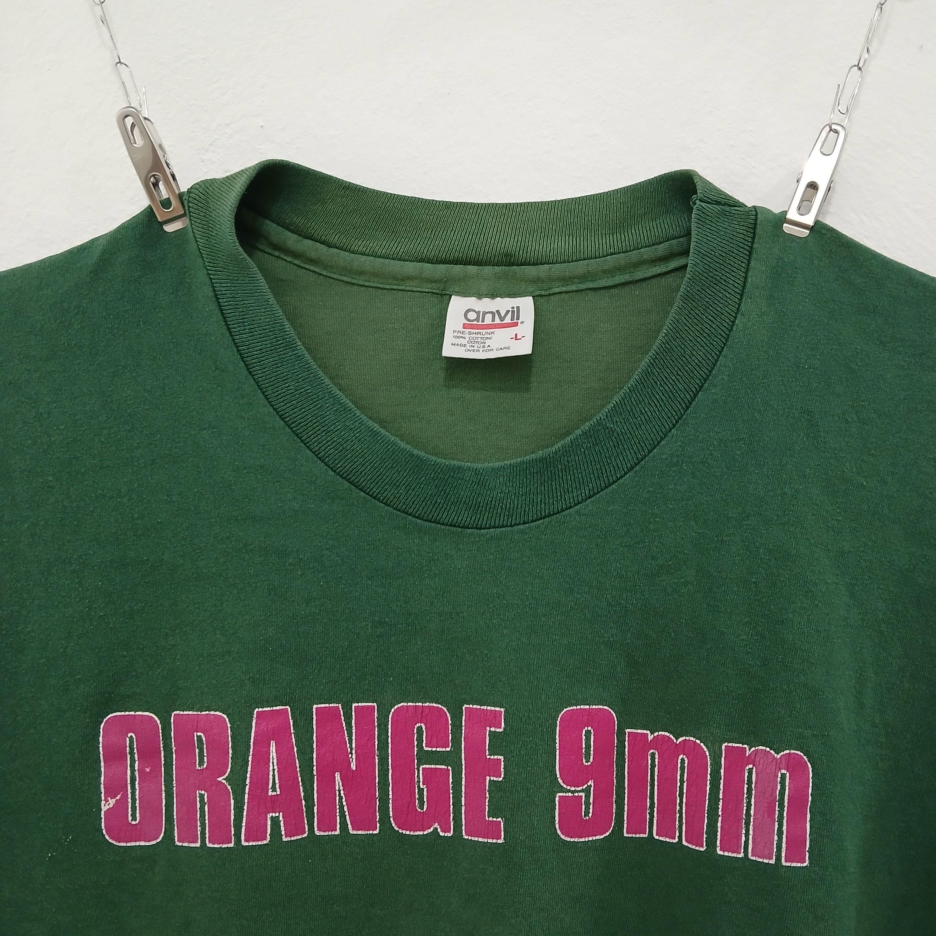 Band Tees ORANGE 9mm Post Hardcore Band Vintage Tee 90's *Rare Size US L / EU 52-54 / 3 - 4 Thumbnail
