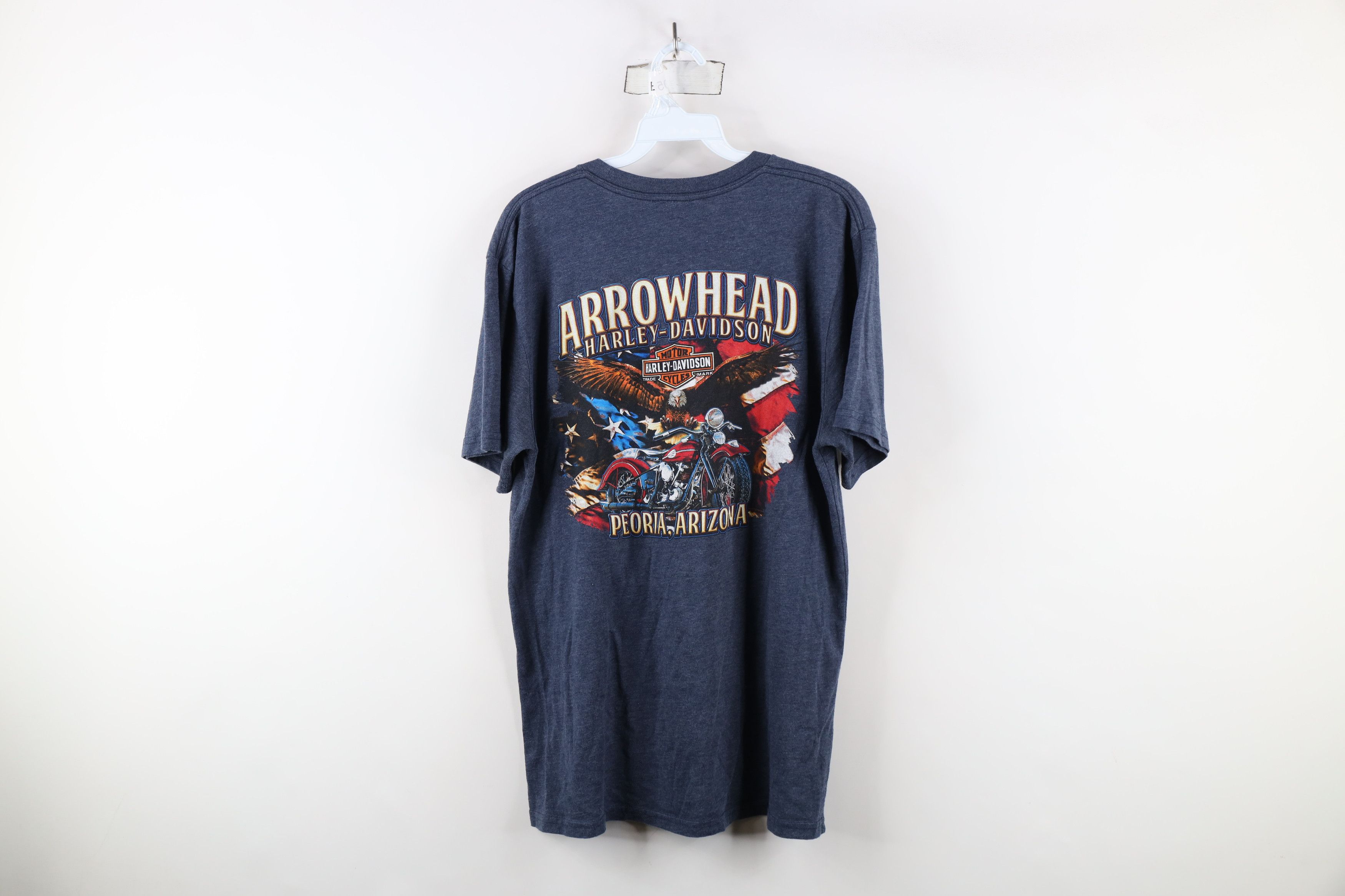 Harley Davidson × Vintage Y2K Harley Davidson Tribal Eagle Fire Flames T-Shirt Blue Size US L / EU 52-54 / 3 - 12 Thumbnail