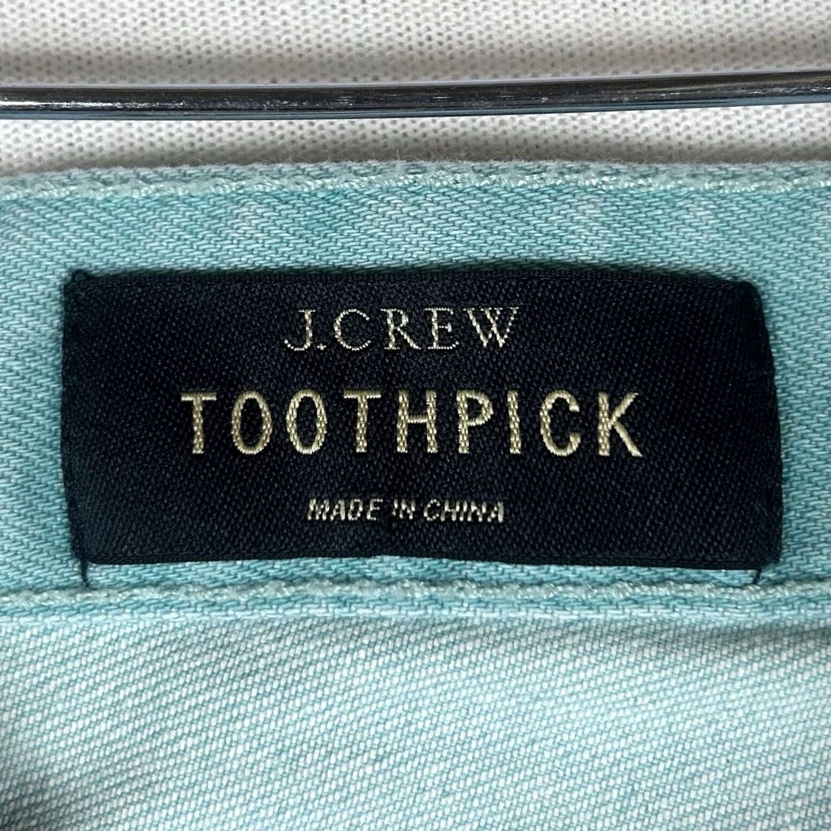 J.Crew J. Crew Toothpick Ankle Jeans Womens 26 Mint Green Mid Rise Stretch Denim Size 26" / US 2 / IT 38 - 3 Thumbnail