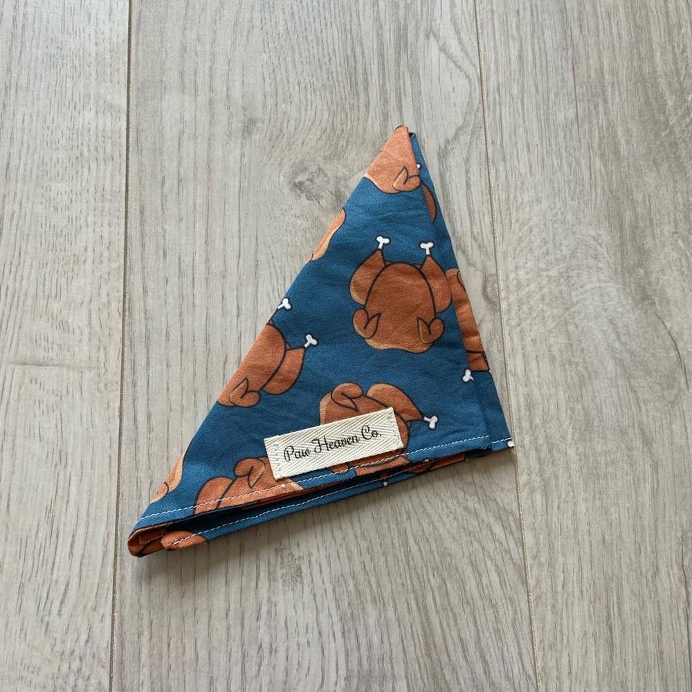 Designer Paw Heaven Co Blue Turkey Dog Bandana Size ONE SIZE - 5 Thumbnail