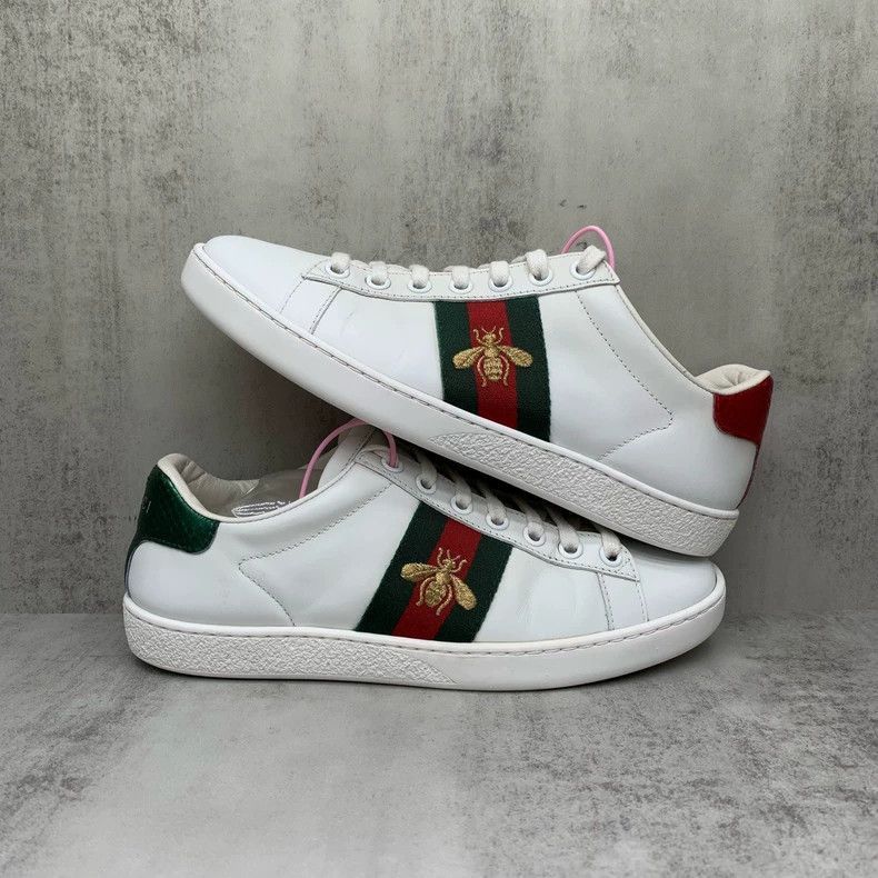 Gucci Gucci White Bee Sneakers Size 35-2505 Size US 6 / IT 36 - 2 Thumbnail