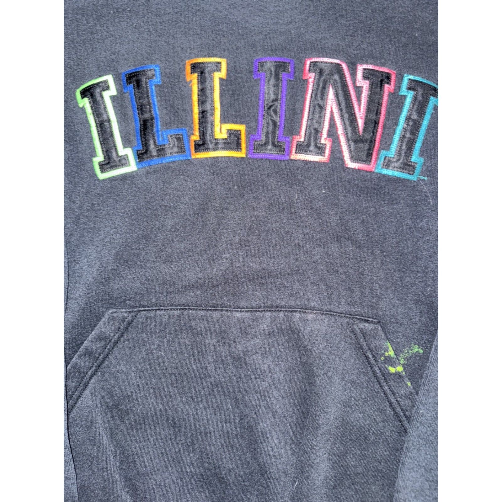 Vintage VINTAGE Wide World Sportswear Hoodie Black S Mens Illini Spellout Patch 90s Retro Embroidered Kangaroo Pocket - Heavyweight Crew Neck Pullover Size US S / EU 44-46 / 1 - 2 Thumbnail