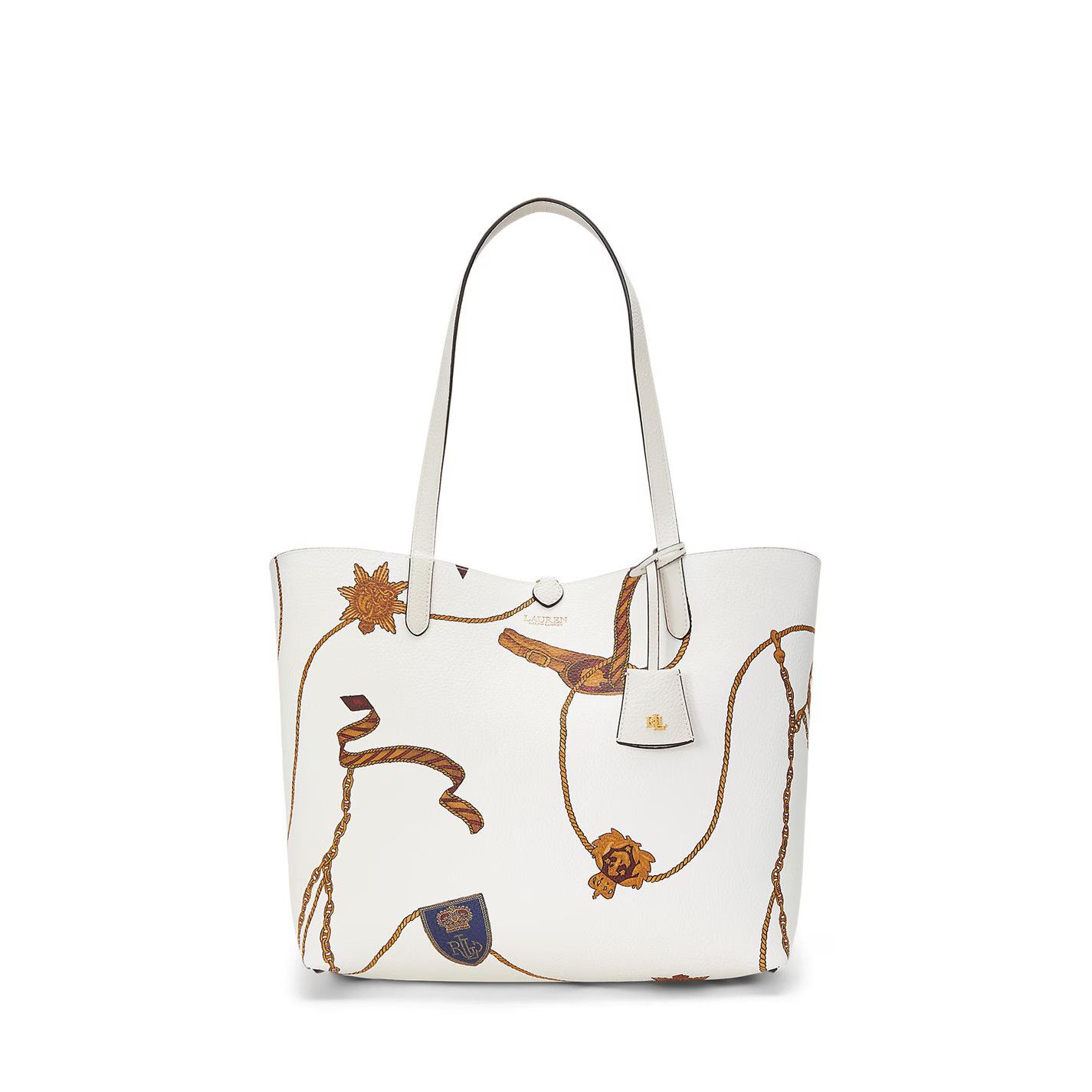 Lauren Ralph Lauren o1g2r1mq0825 Size: OS / Reversible Leather Tote Bag in White Size ONE SIZE - 6 Thumbnail